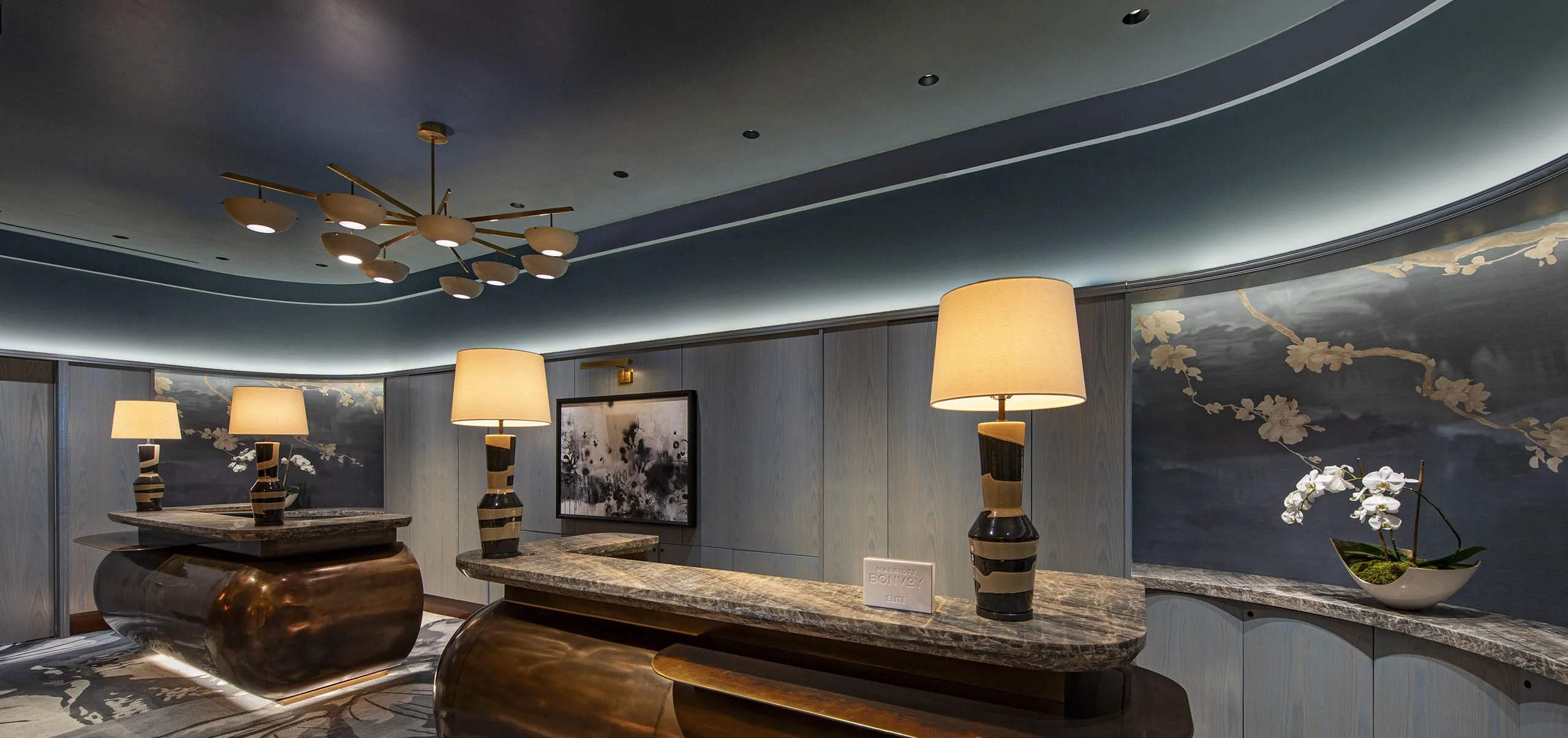 Interior view of the front desk at JW Marriott Essex House