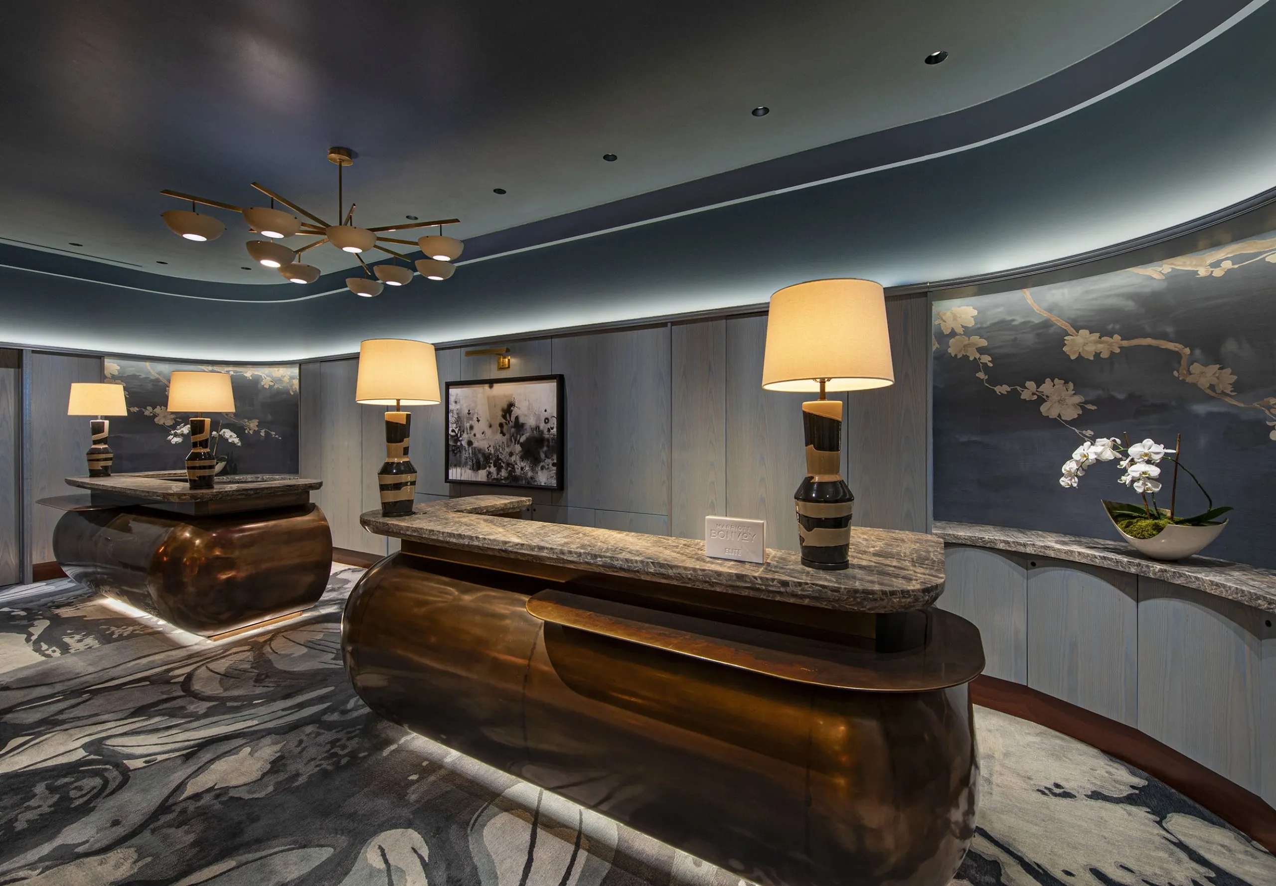 Interior view of the front desk at JW Marriott Essex House