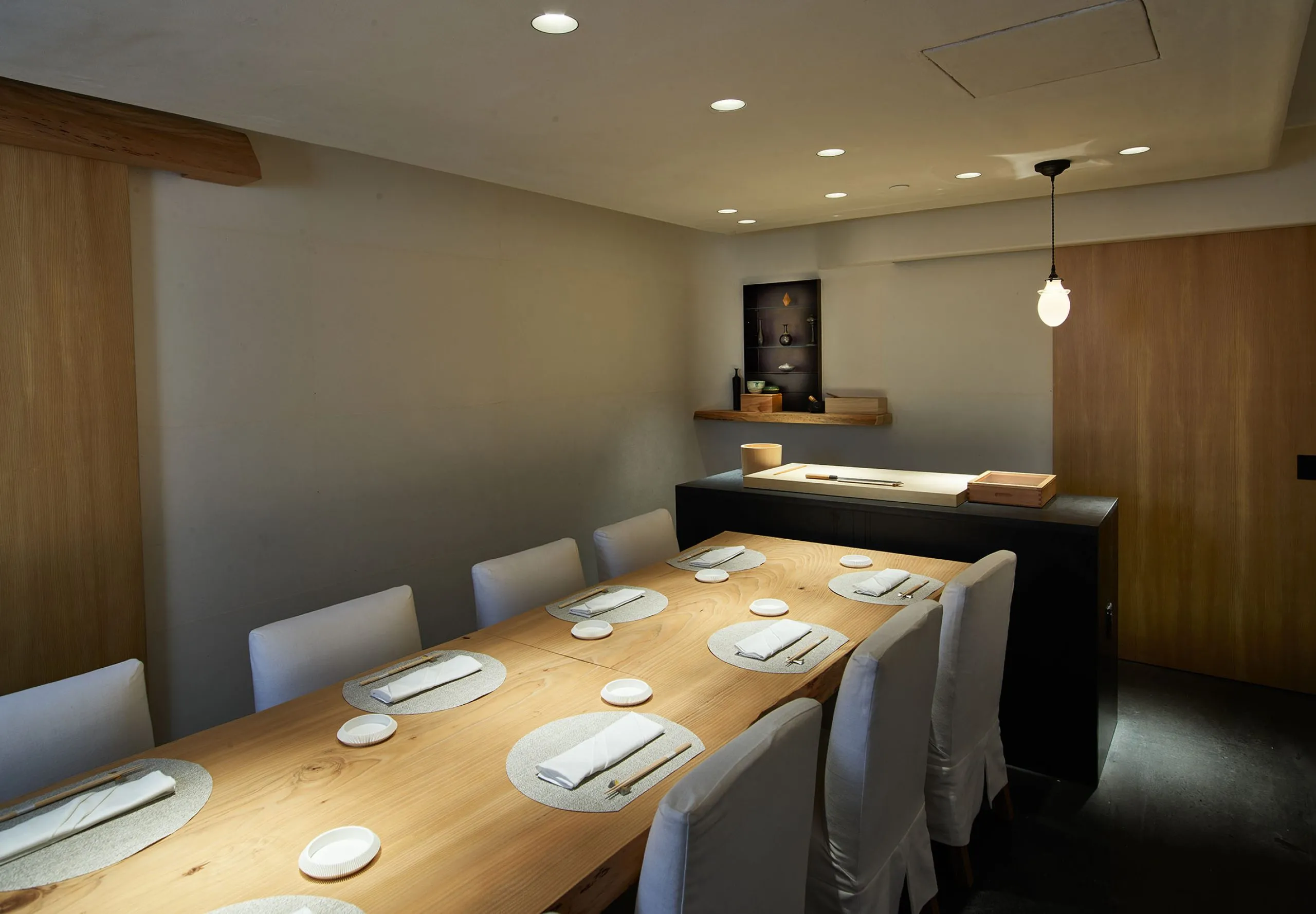 Interior view of the dining room at Joji