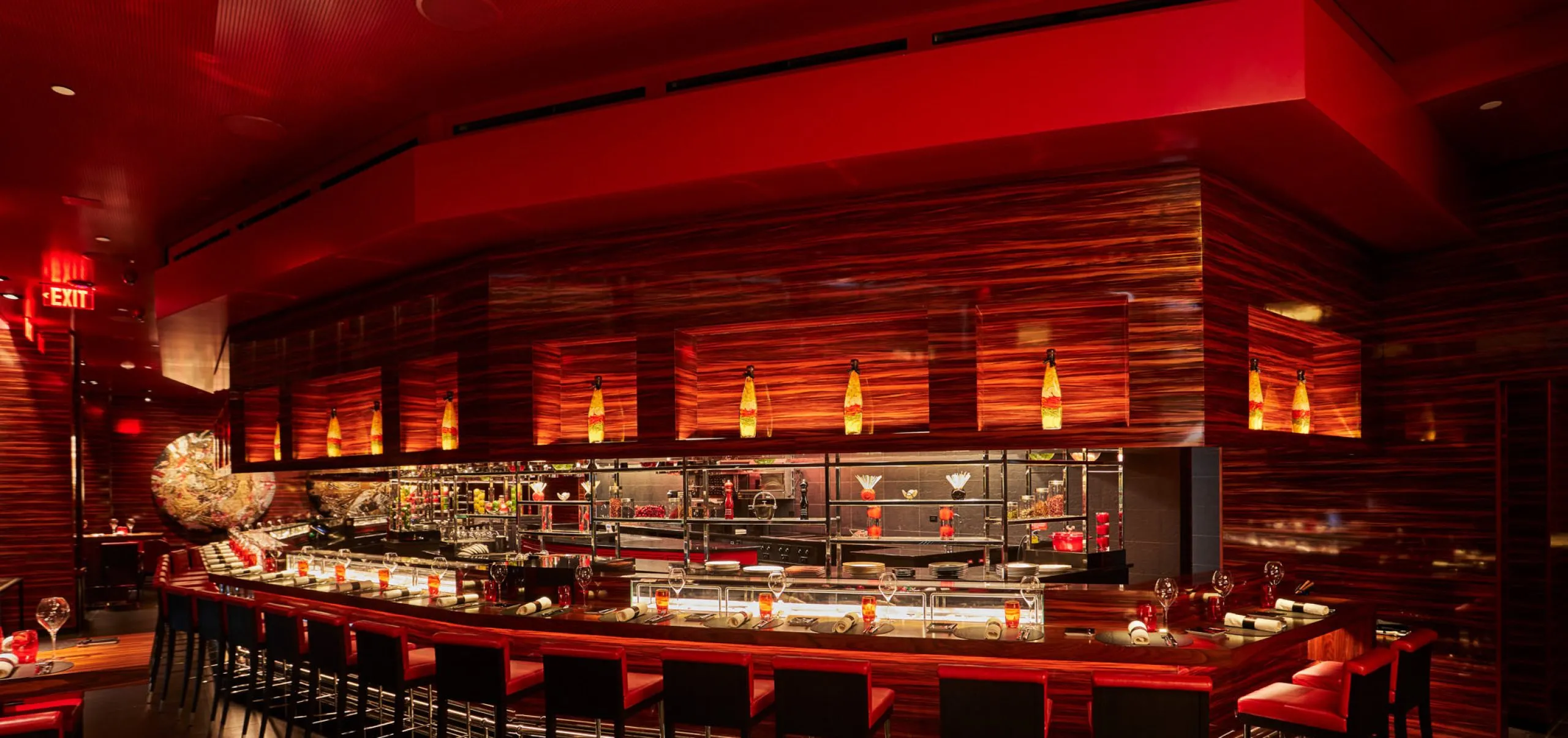 Interior view of the bar at L'Atelier de Joel Robuchon