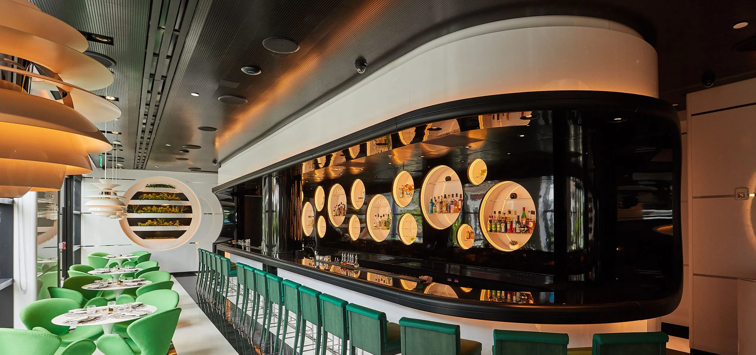 Interior view of the bar at L'Atelier de Joel Robuchon