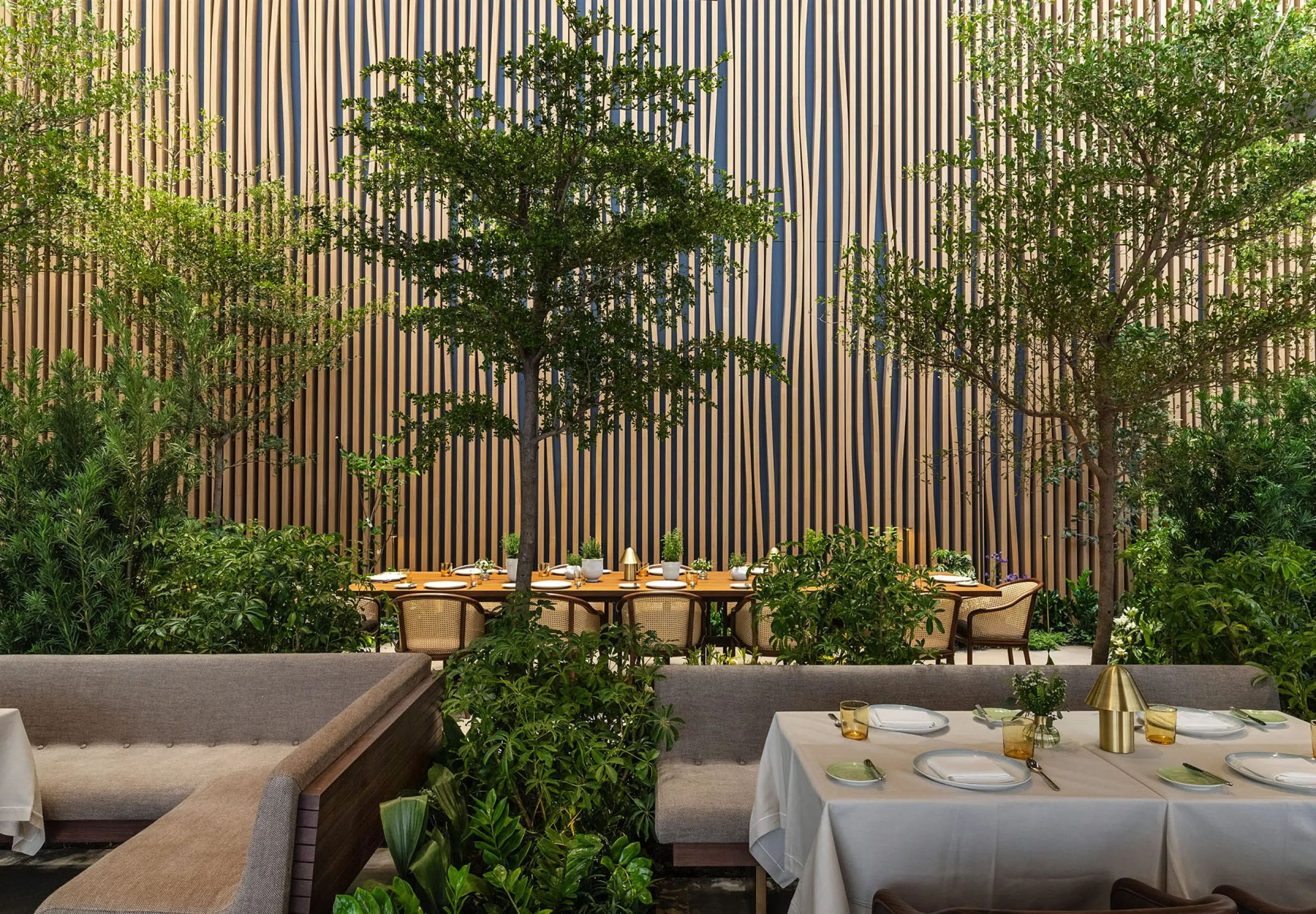 Interior view of the dining room at Le Pavillon