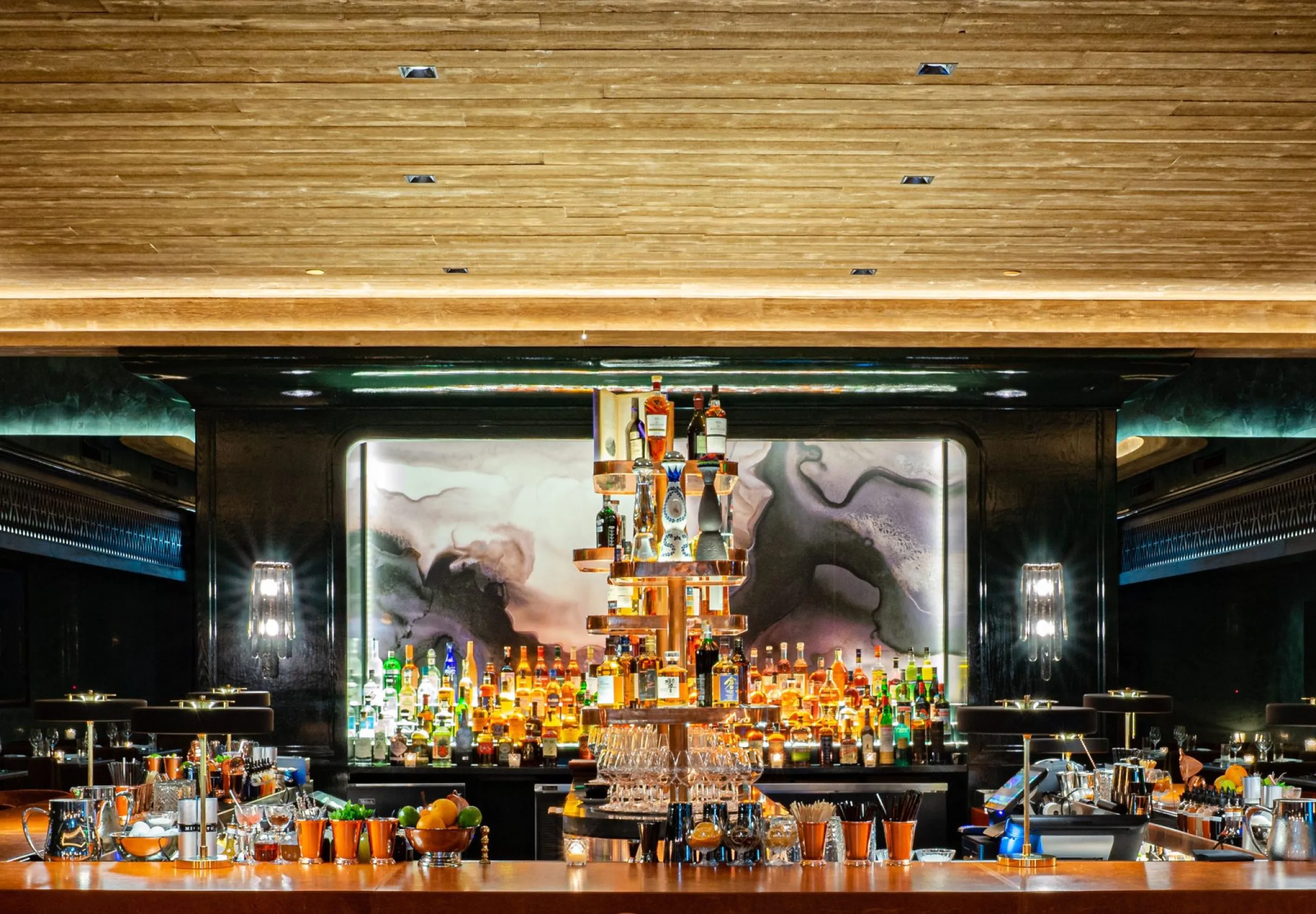 Interior view of the bar at Maple and Ash