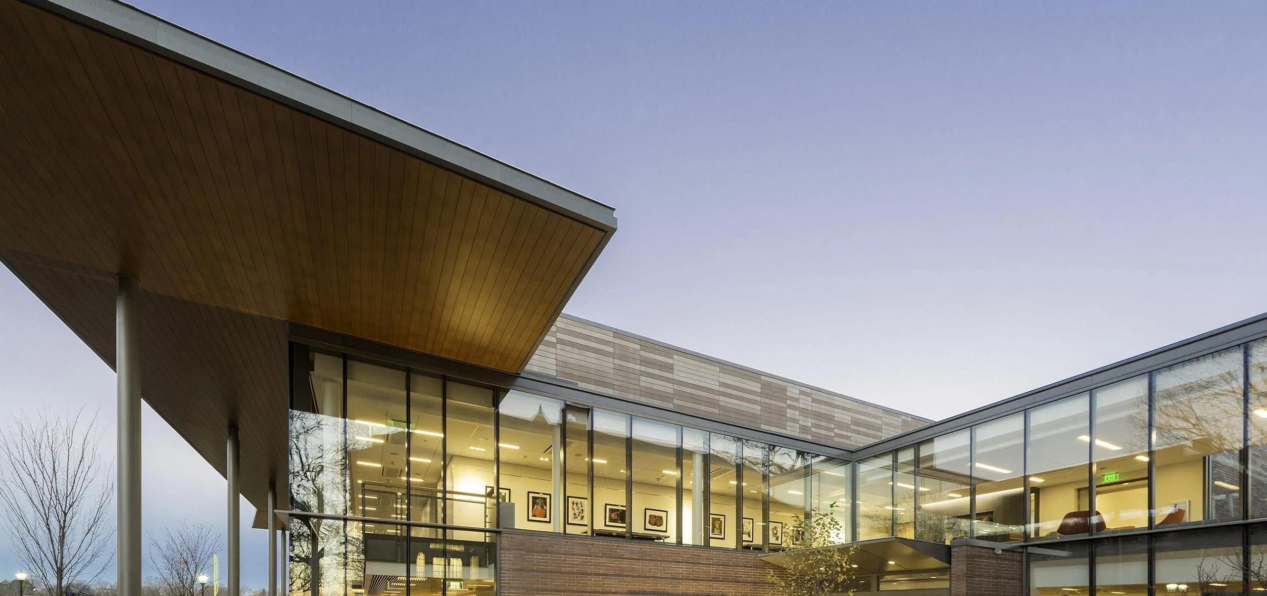 exterior view Moses Brown School Woodman Family Community and Performance Center building