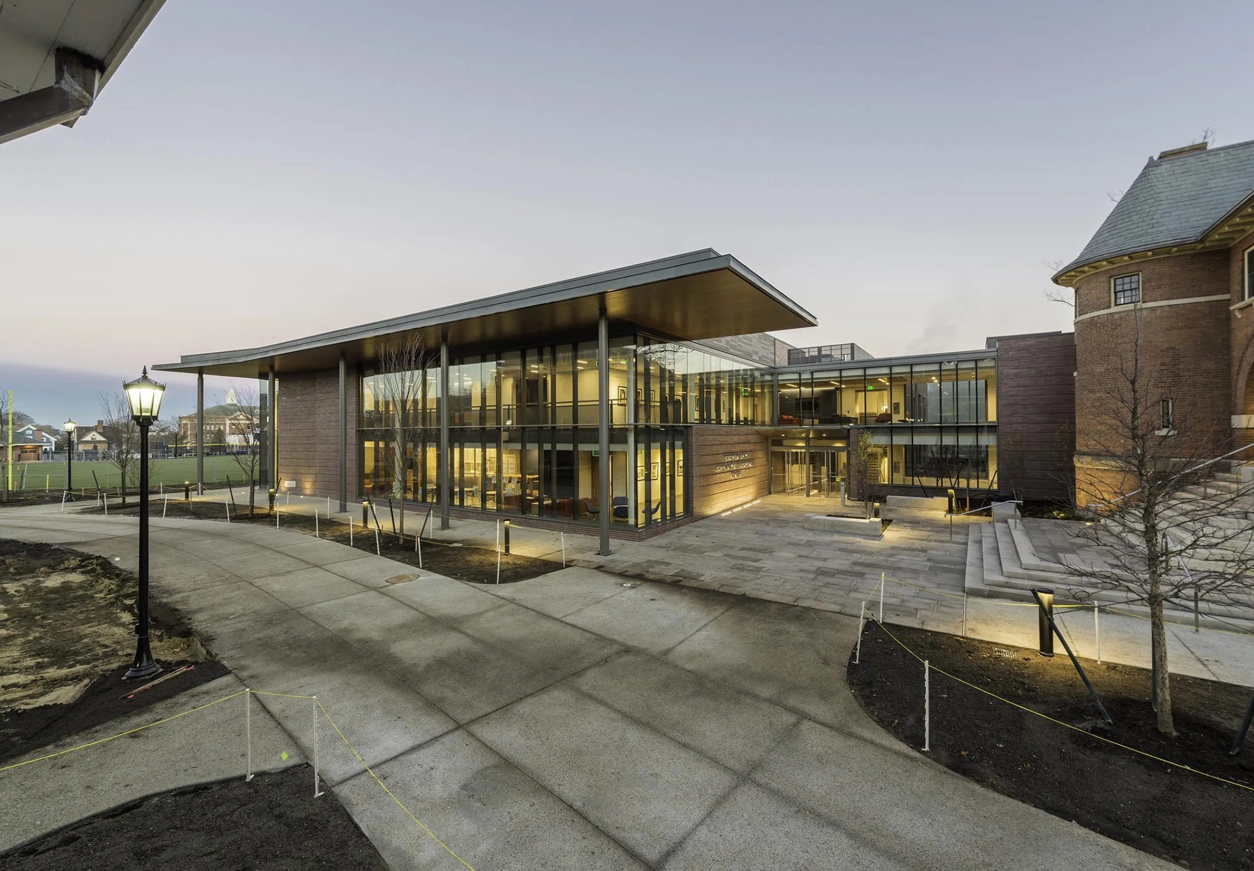 exterior view Moses Brown School Woodman Family Community and Performance Center building