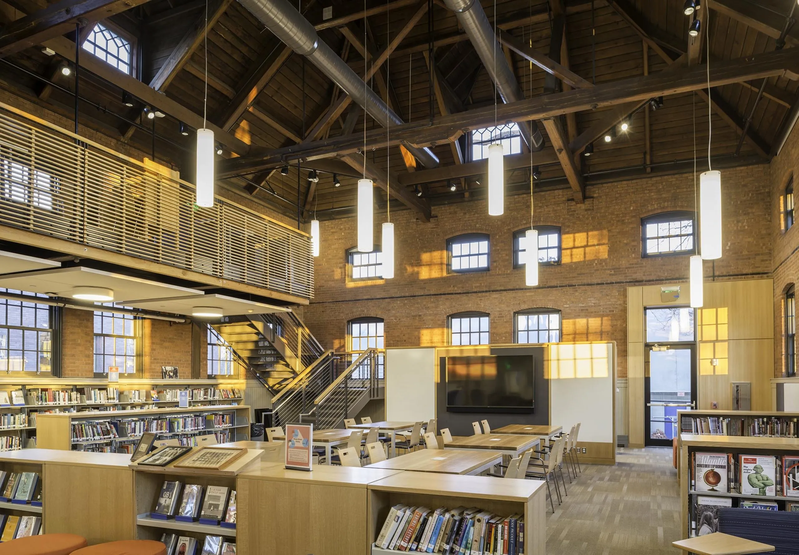 interior view bookstore Moses Brown School