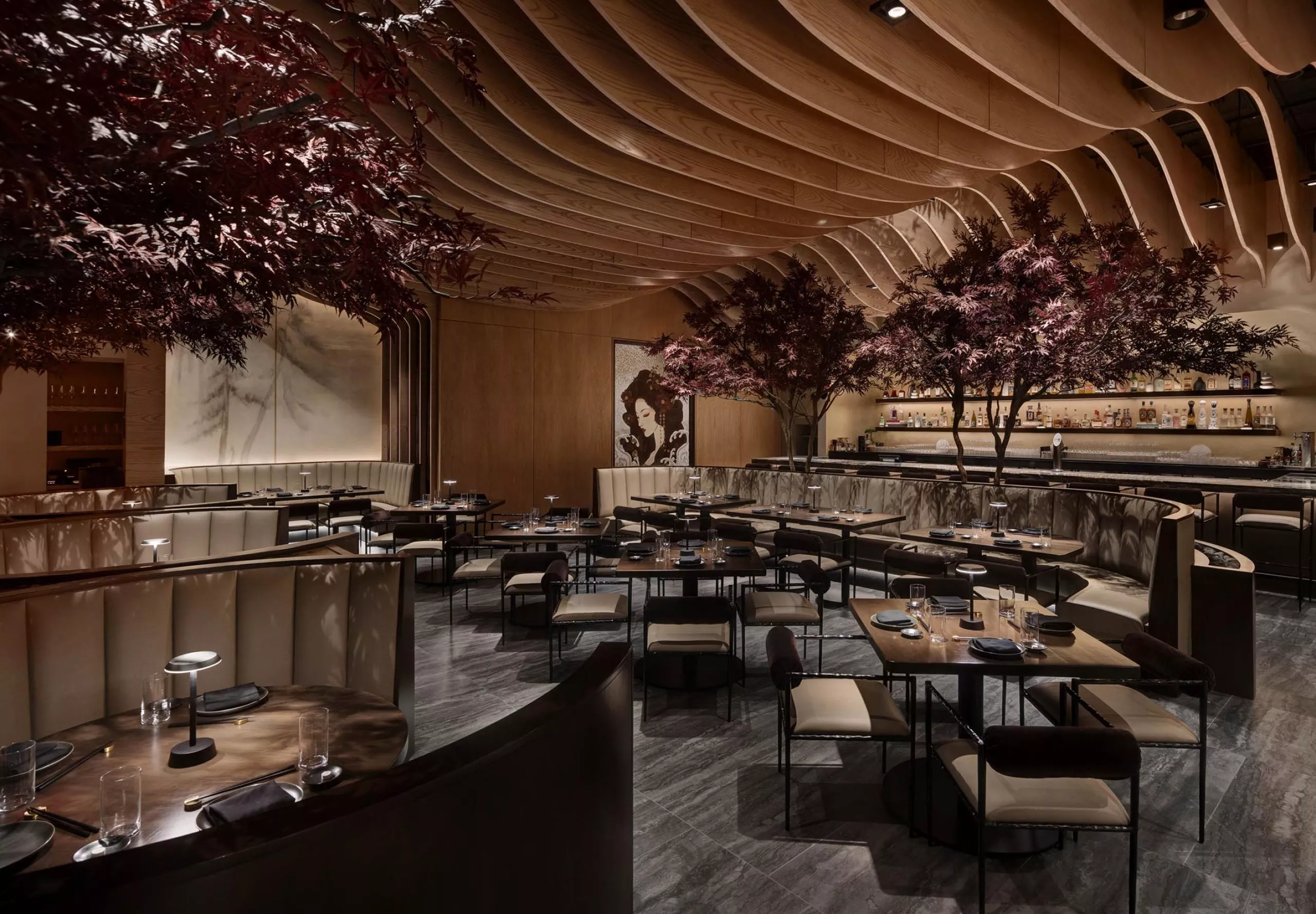 Interior view of the dining room at Nami Lake Nona