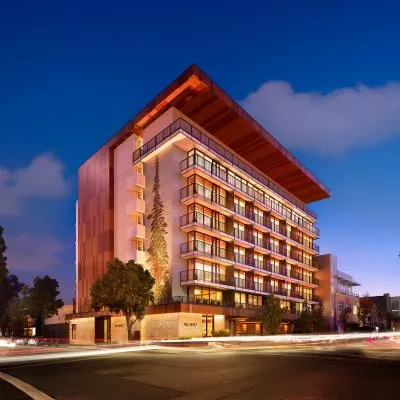 Exterior view of Nobu Hotel Palo Alto at night