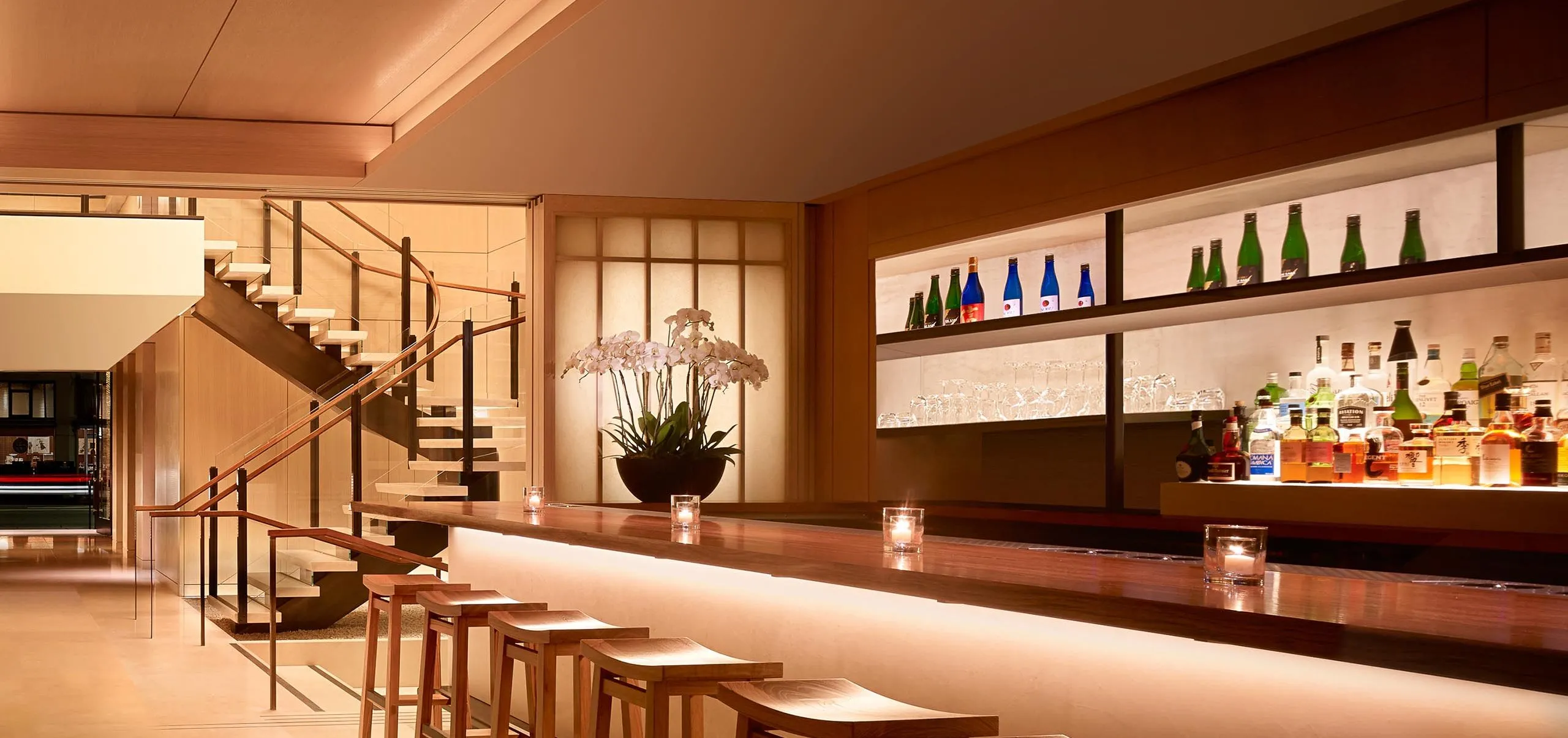 Interior view of the bar at Nobu Hotel Palo Alto