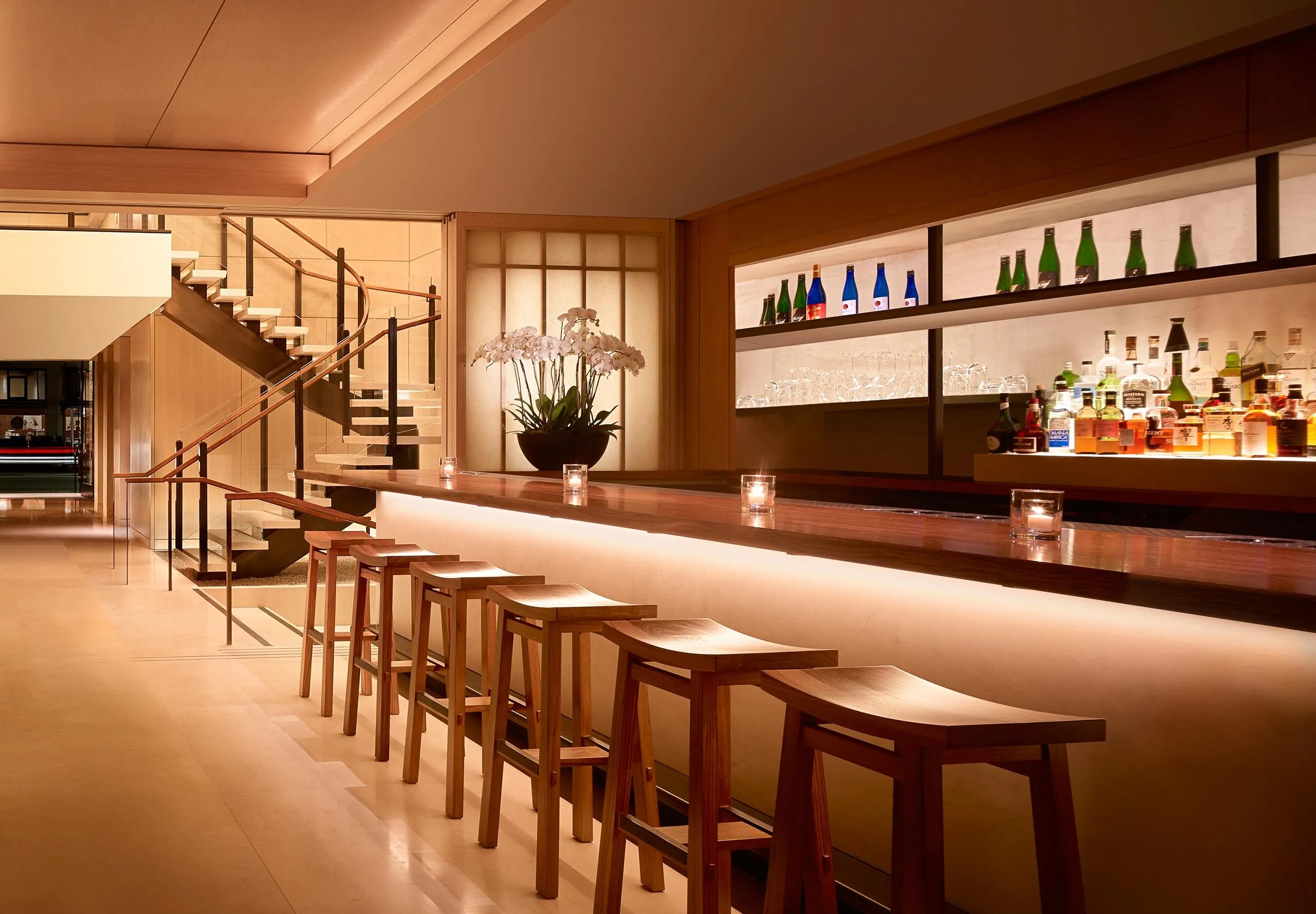 Interior view of the bar at Nobu Hotel Palo Alto