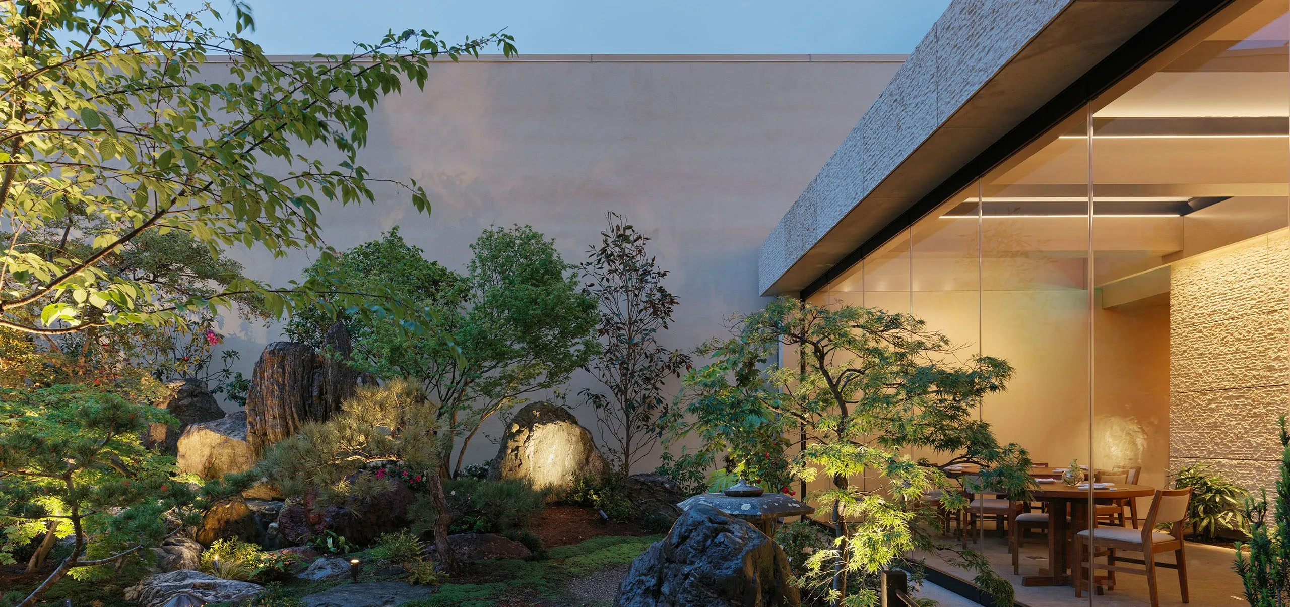 Exterior view of Nobu Palo Alto Garden Restaurant gardens