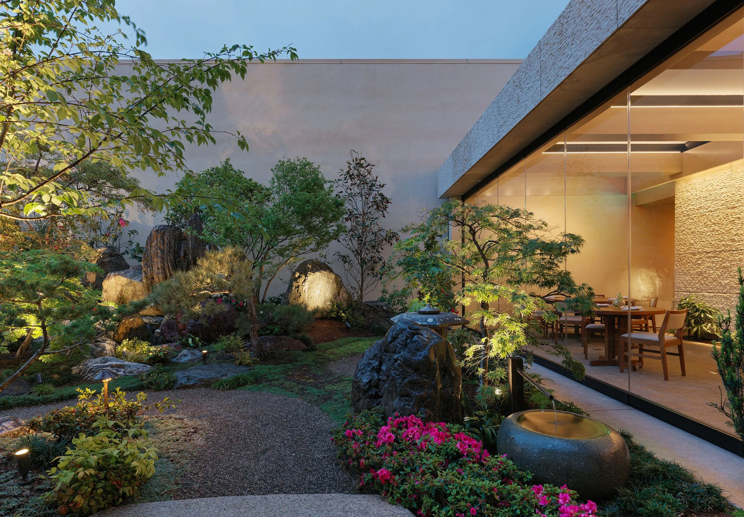 Exterior view of Nobu Palo Alto Garden Restaurant gardens