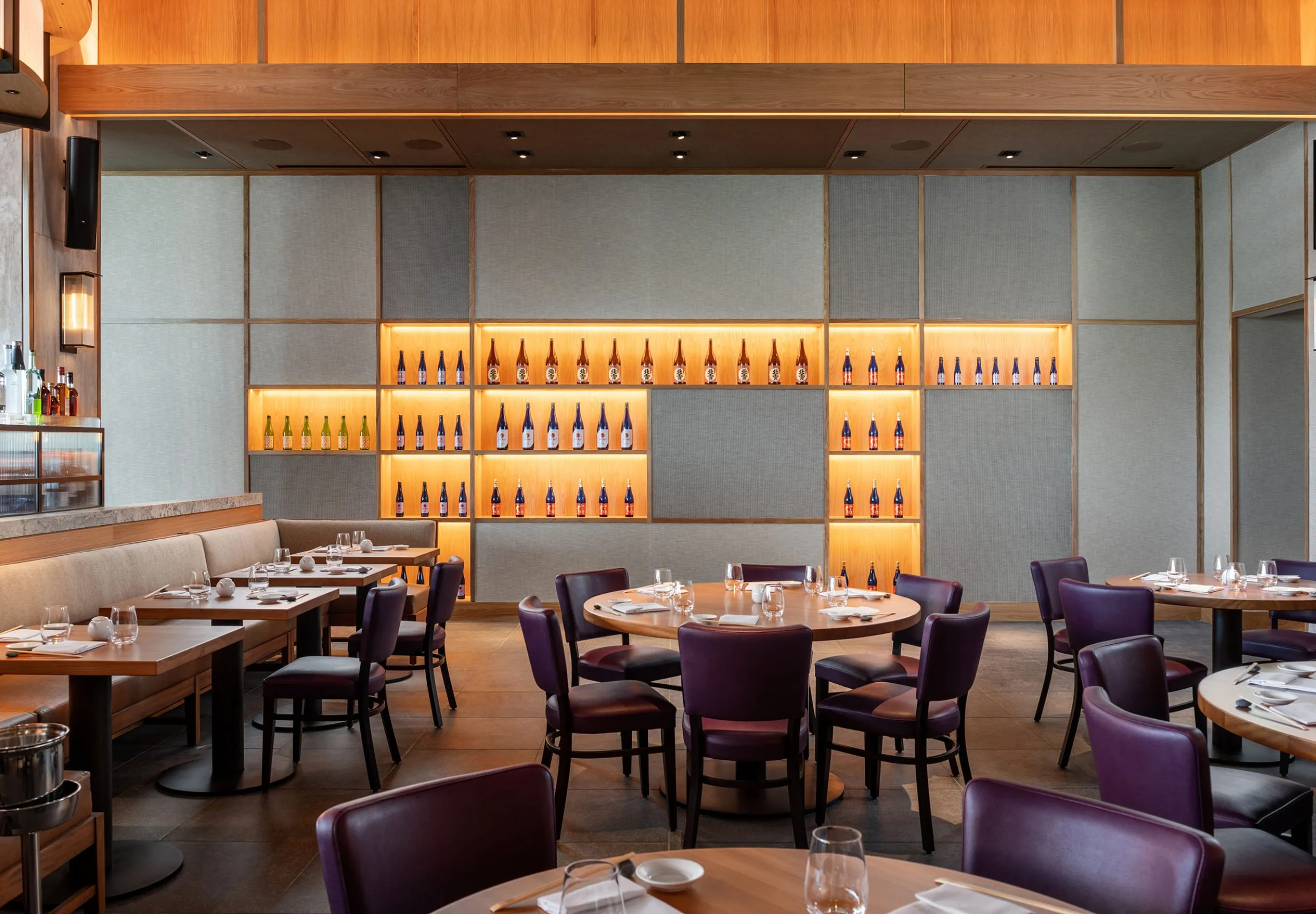 Interior view of the dining room at Nobu