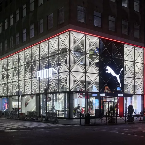 PUMA exterior at night