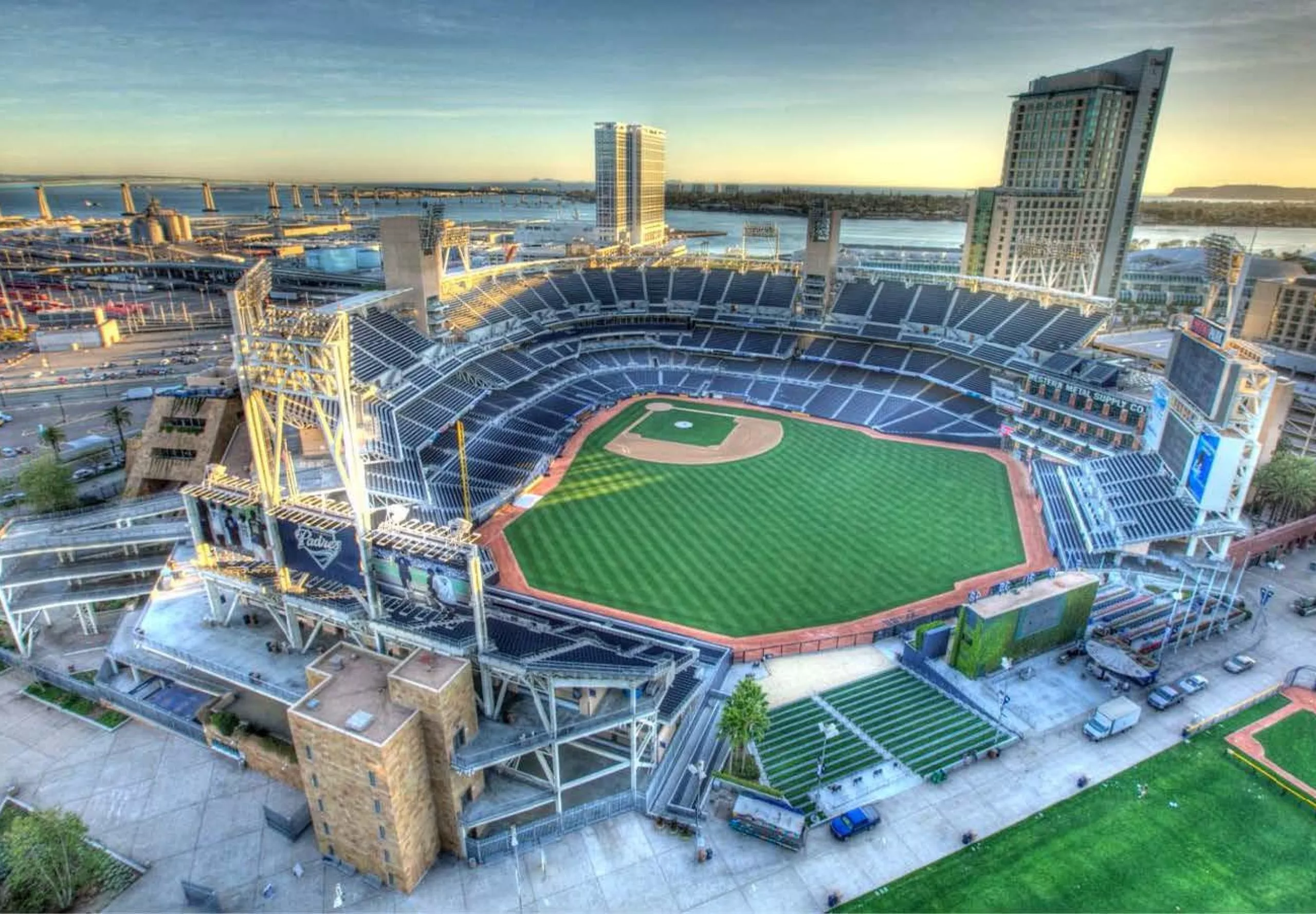 aerial view of petco park stadium