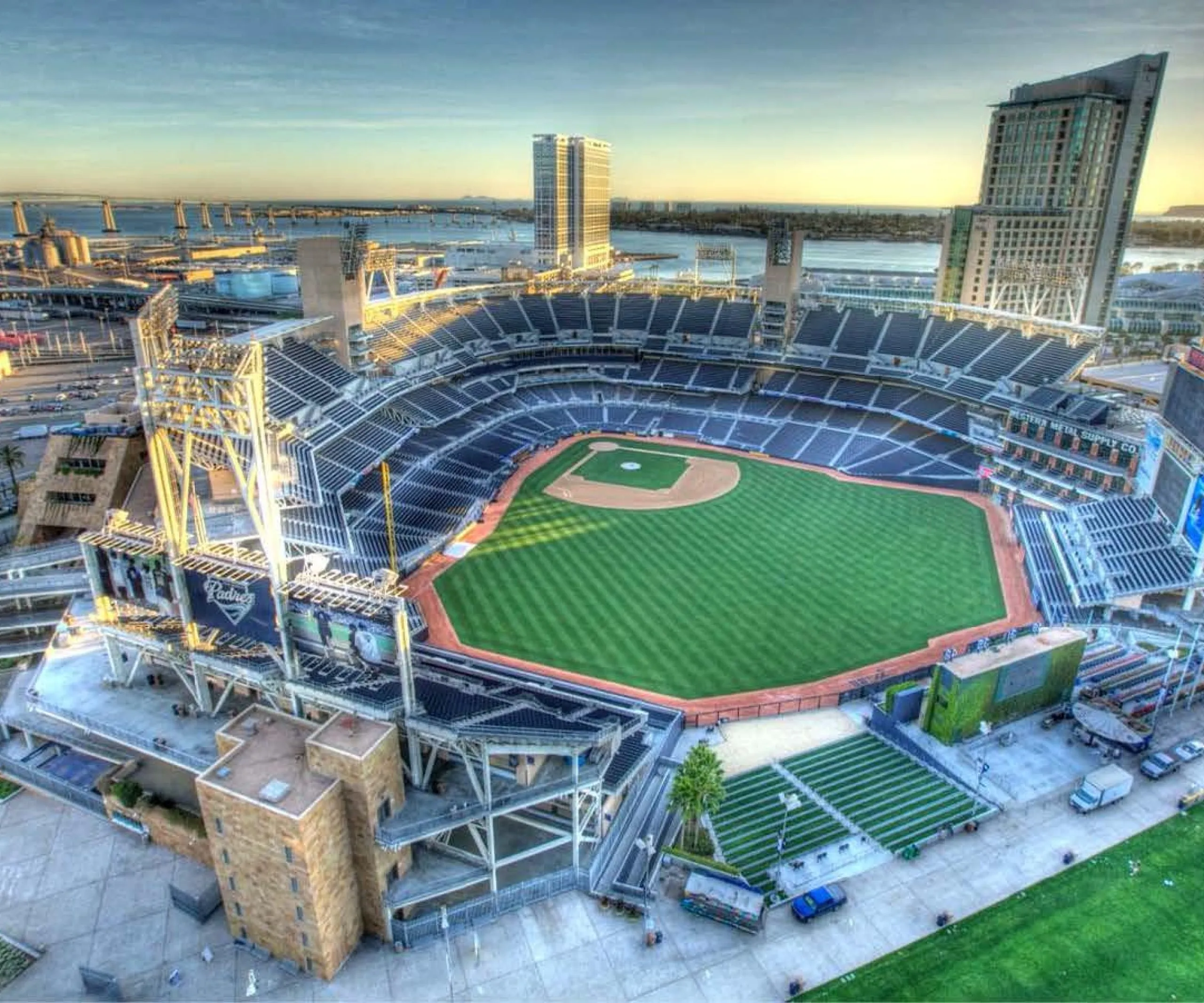 aerial view of petco park stadium