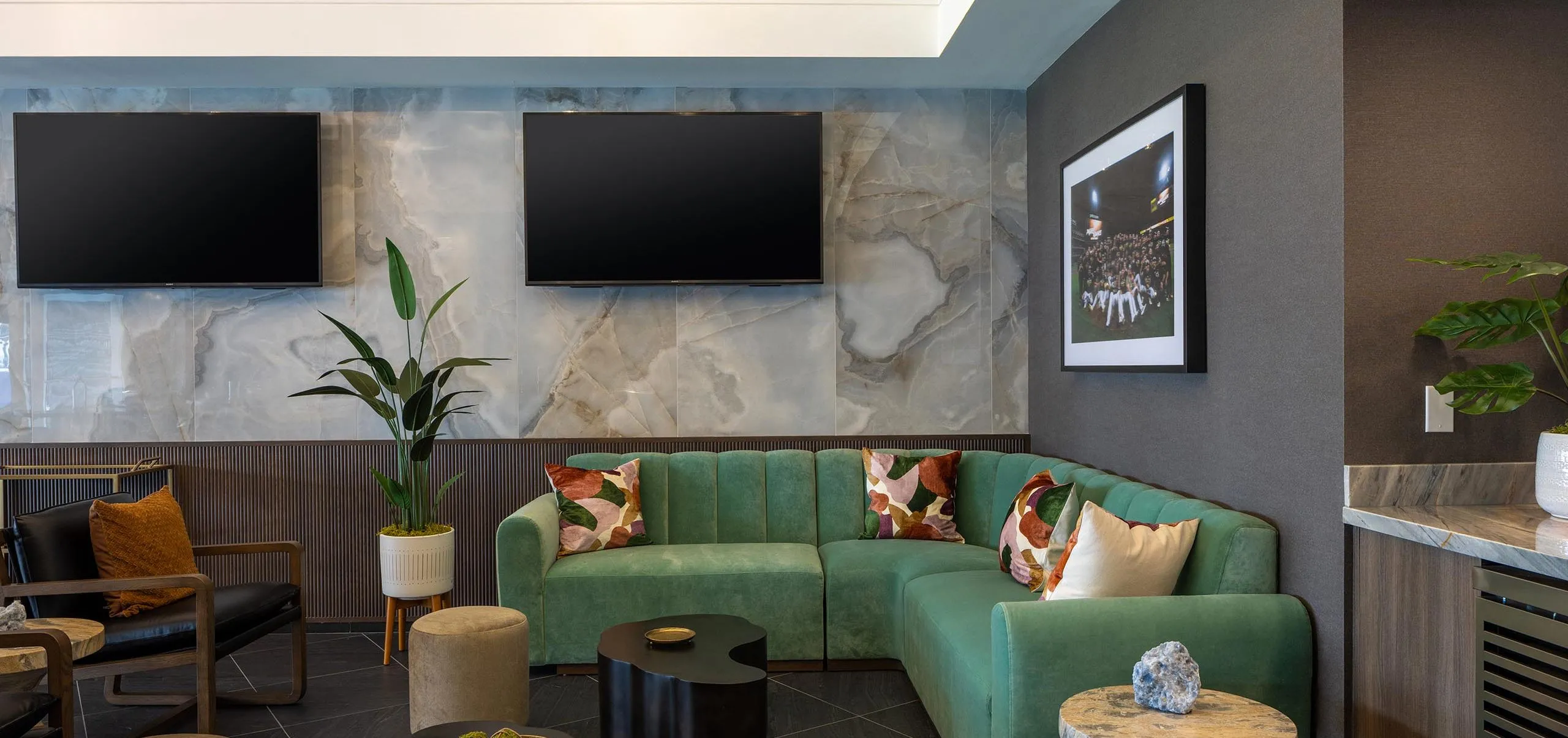 interior view of lounge at Petco Park