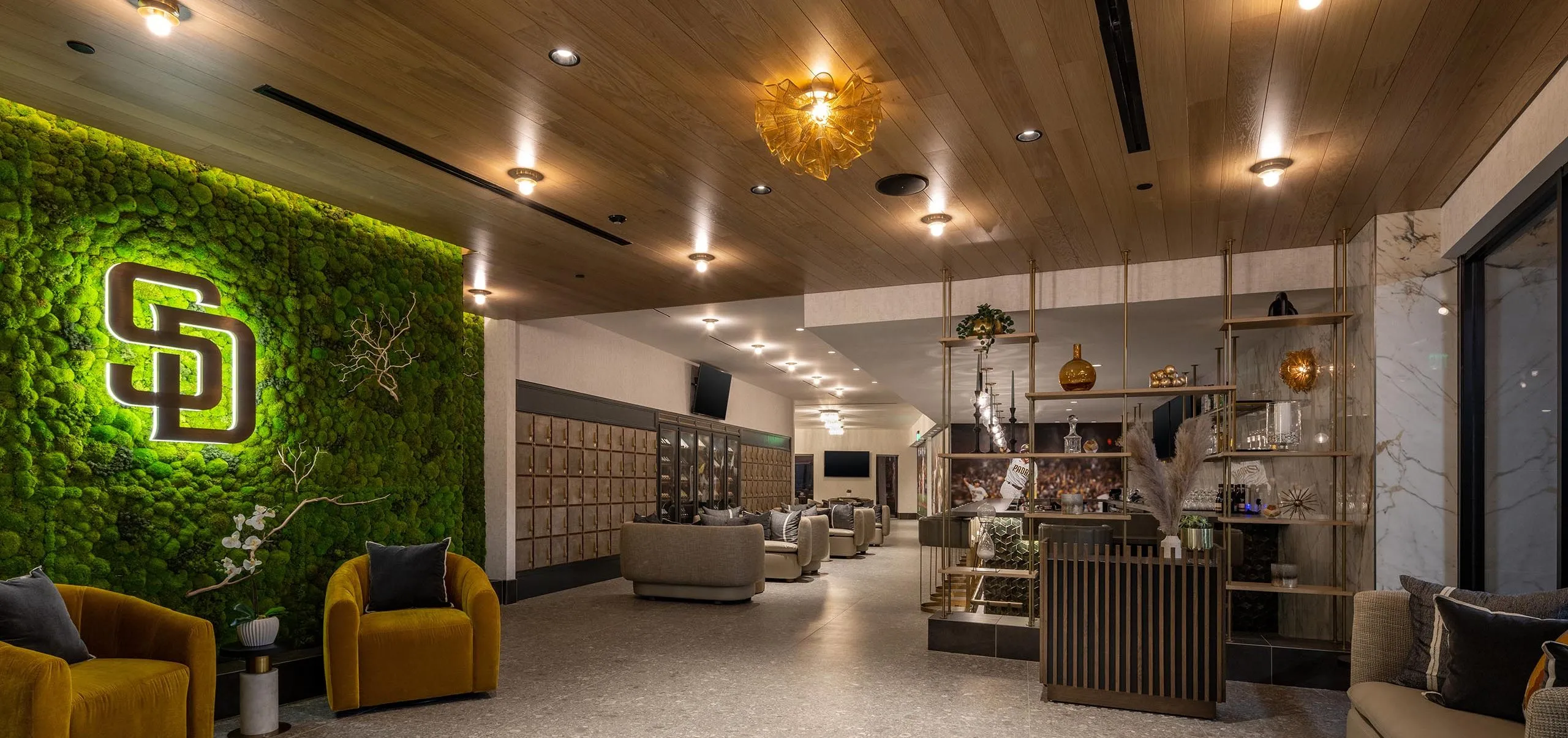 interior view of lounge at Petco Park