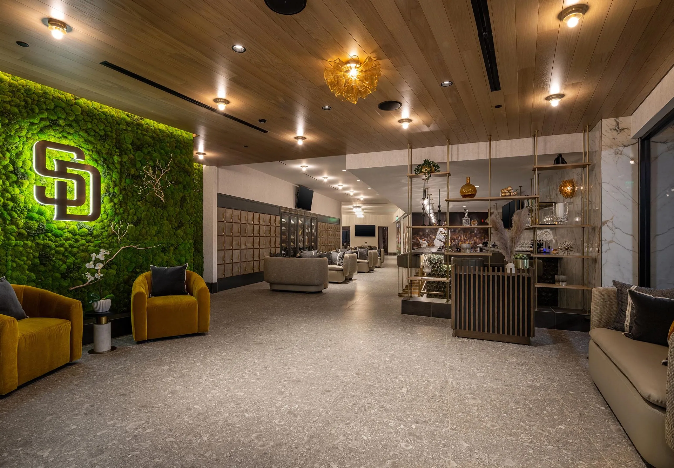 interior view of lounge at Petco Park