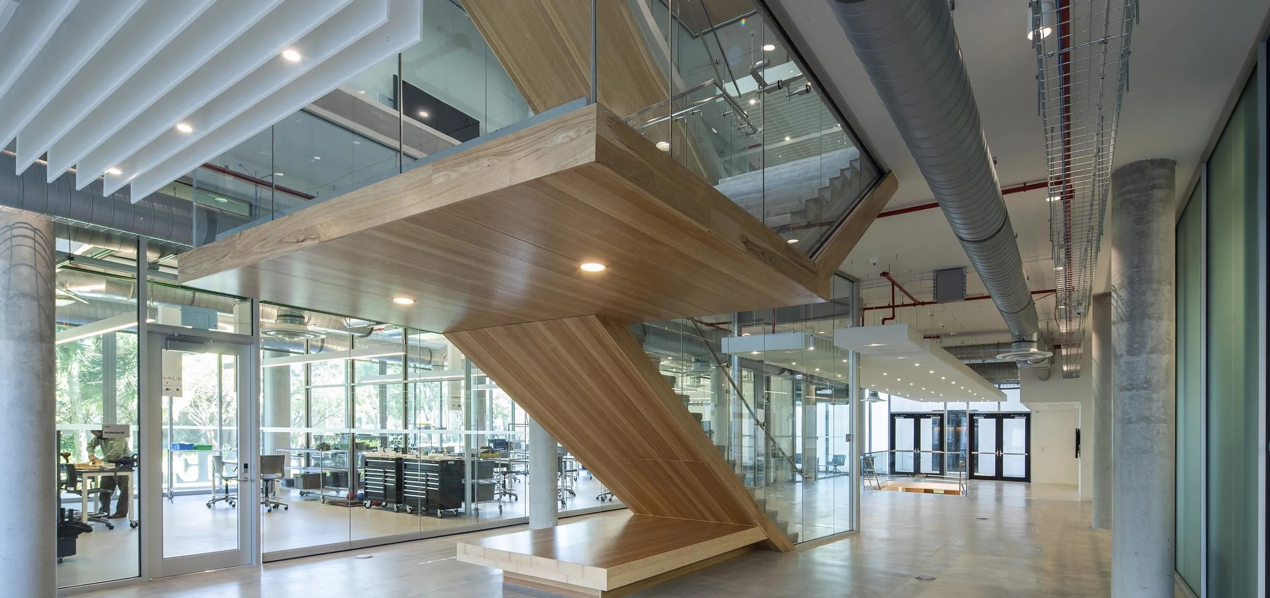 Stairwell and walkways at Ransom Everglades School