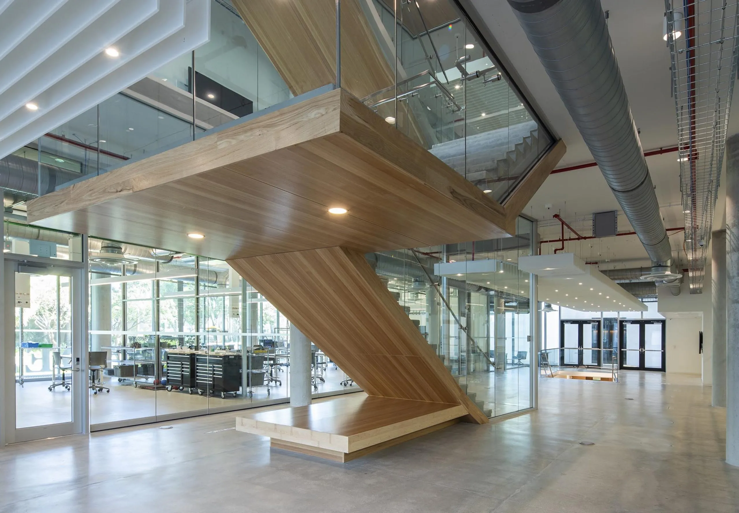 Stairwell and walkways at Ransom Everglades School