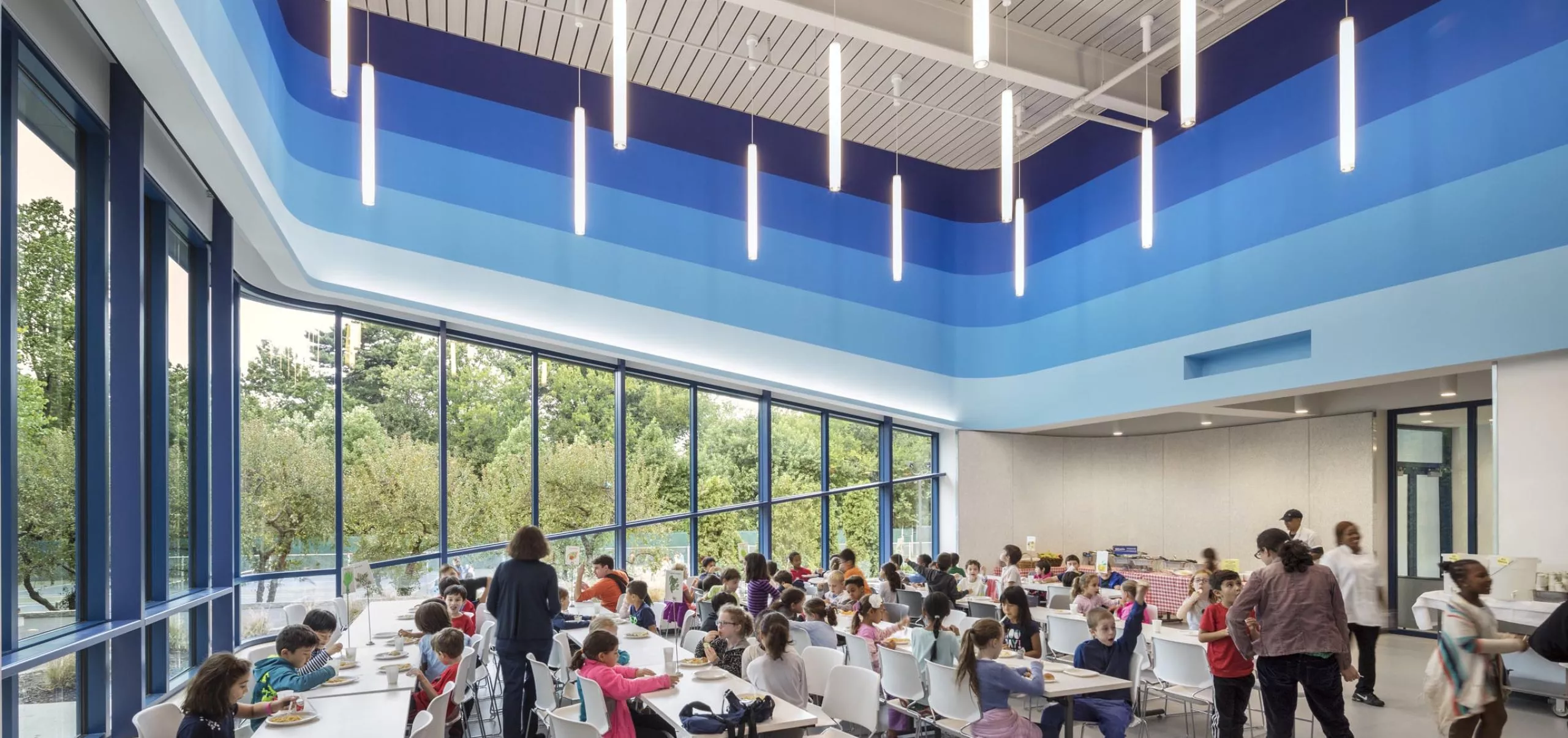 Cafeteria inside Riverdale Country School Upper Learning Building