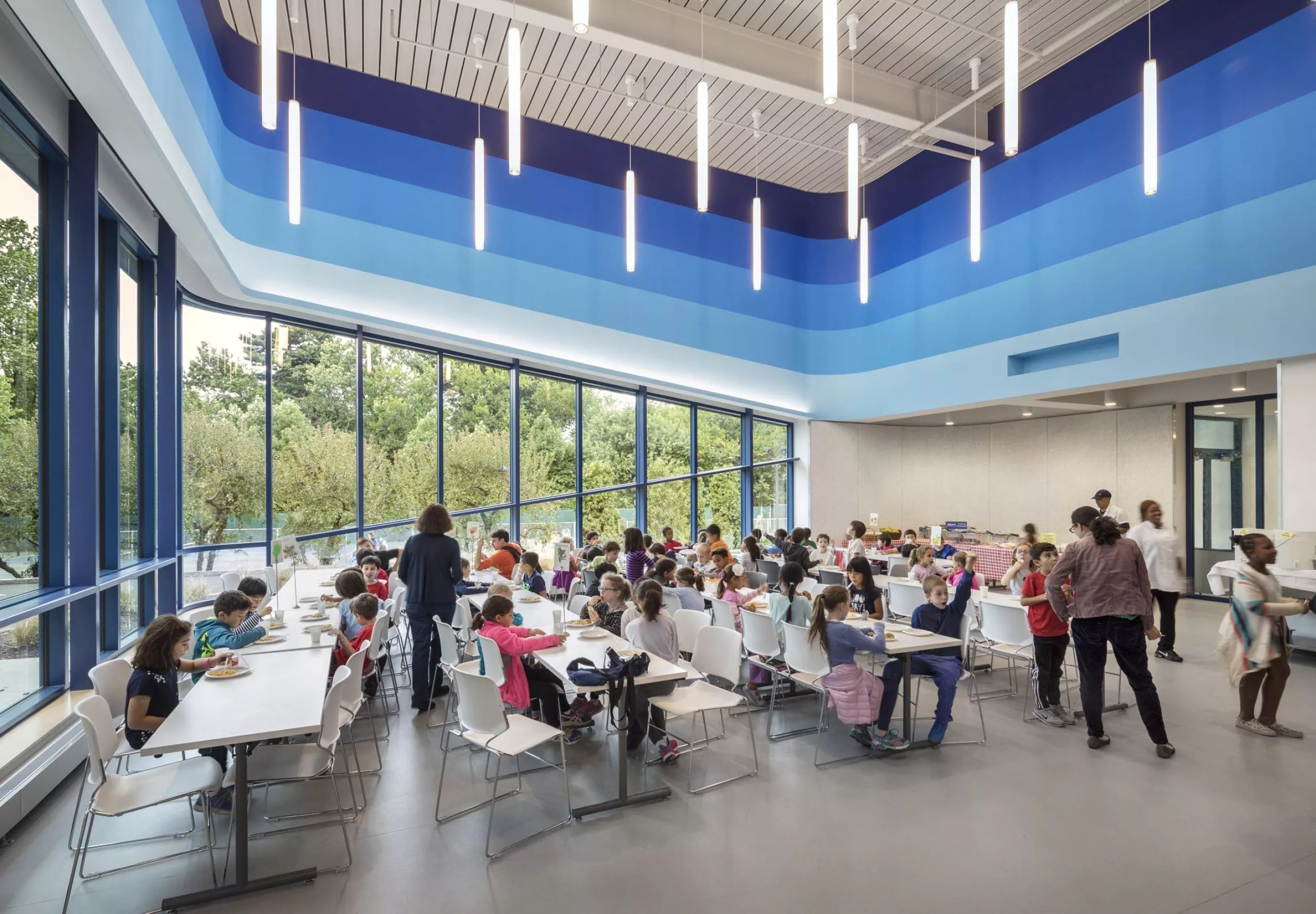 Cafeteria inside Riverdale Country School Upper Learning Building