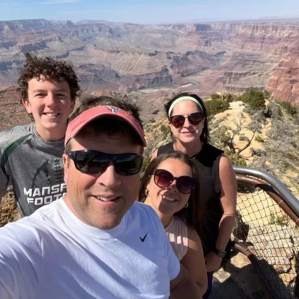 Shawn MacDonald and his family at the grand canyon