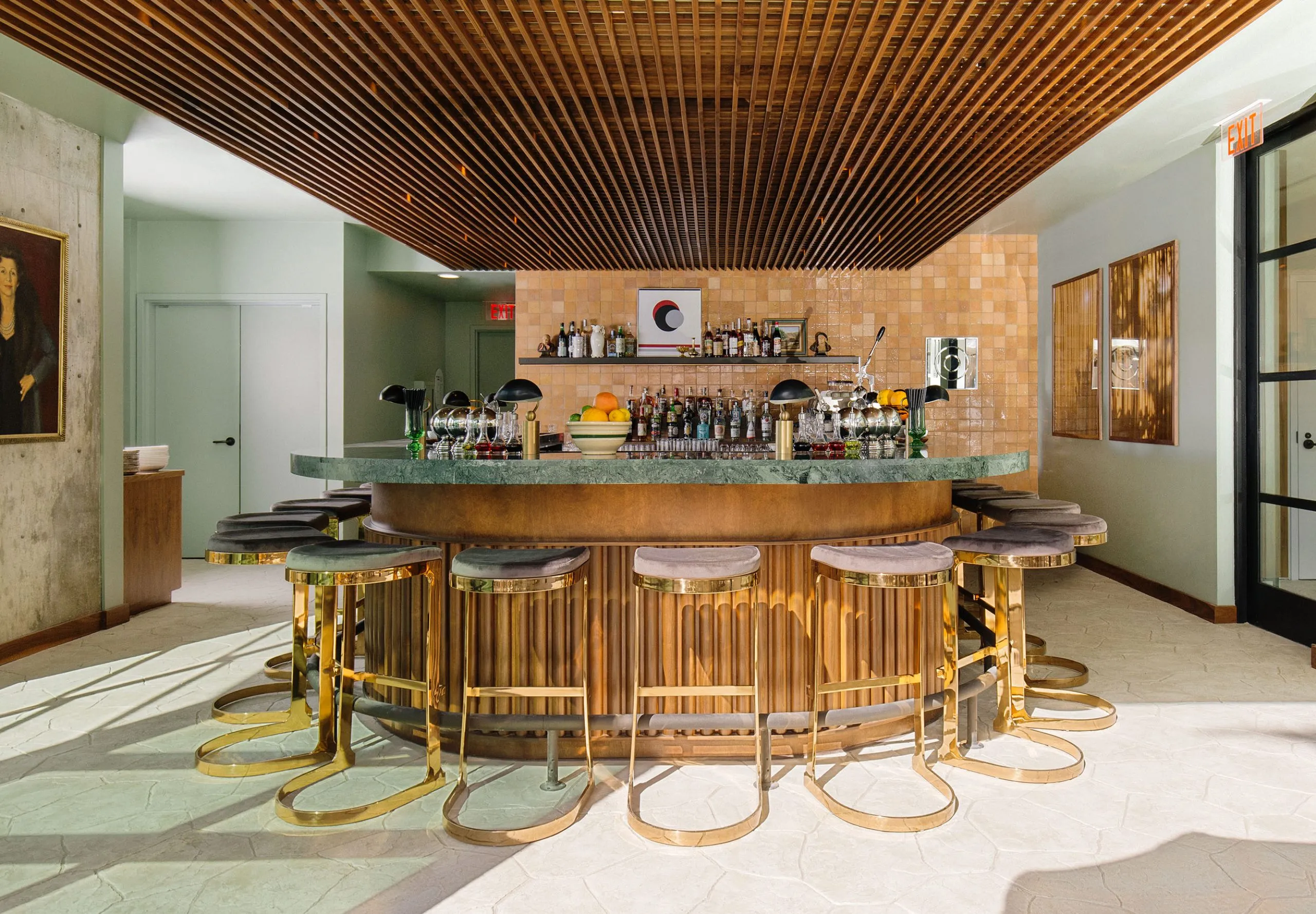 Interior view of the bar at the Silver Lake Pool Inn