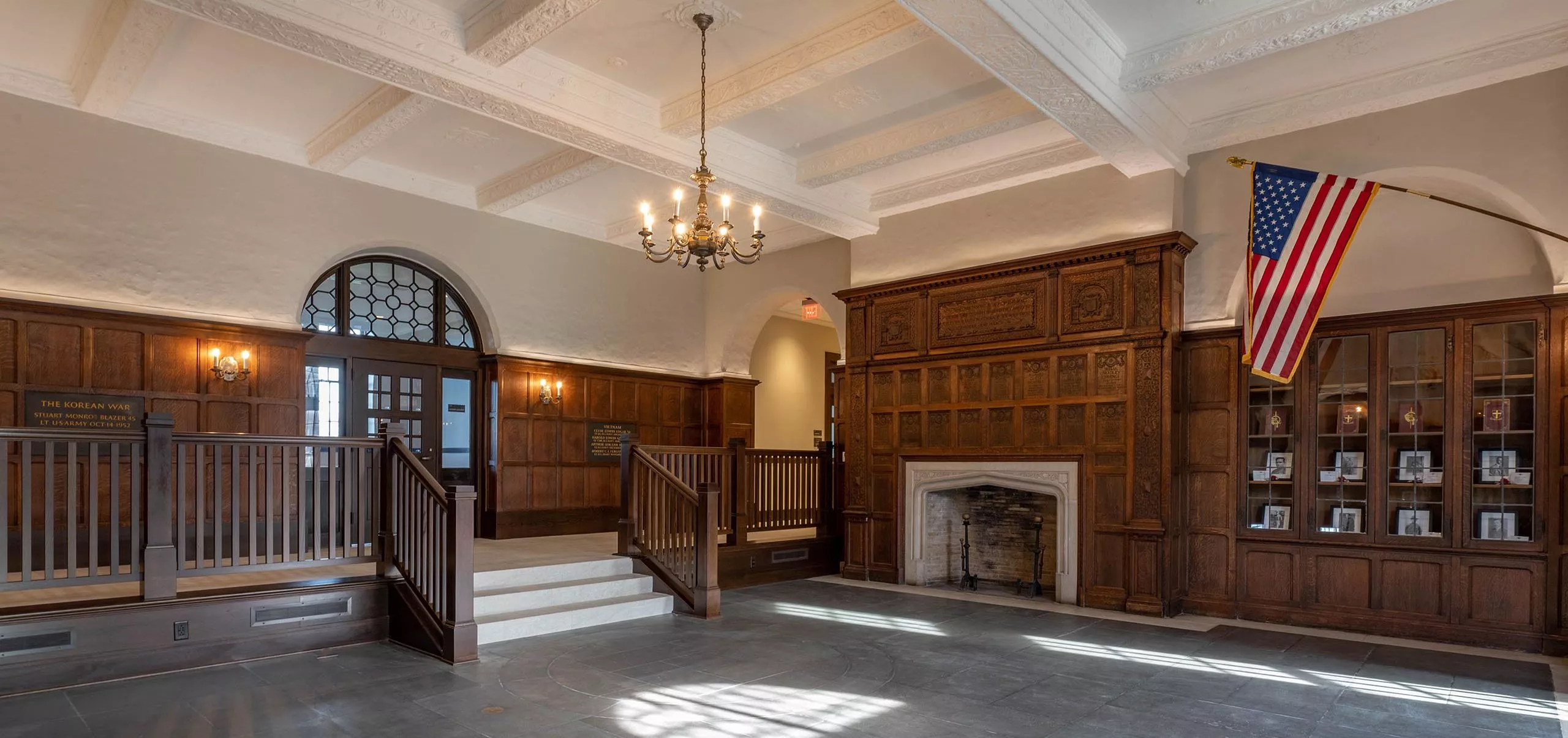 Historic entryway of St. George's School Memorial Schoolhouse