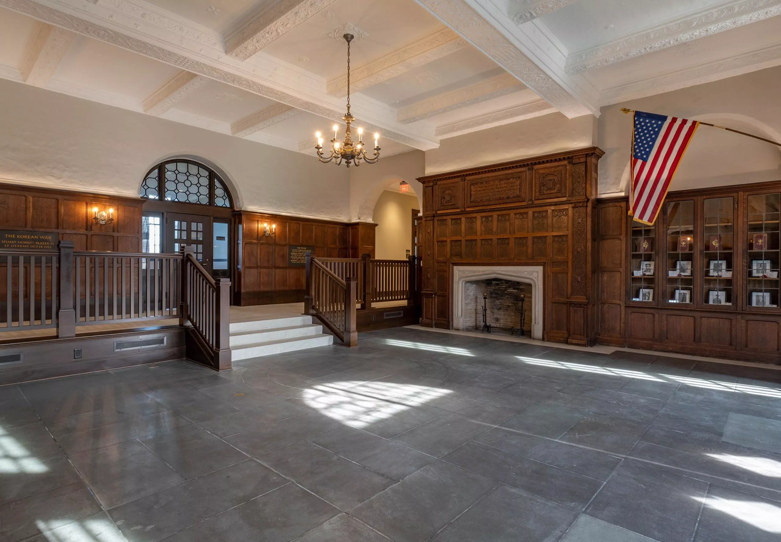 Historic entryway of St. George's School Memorial Schoolhouse