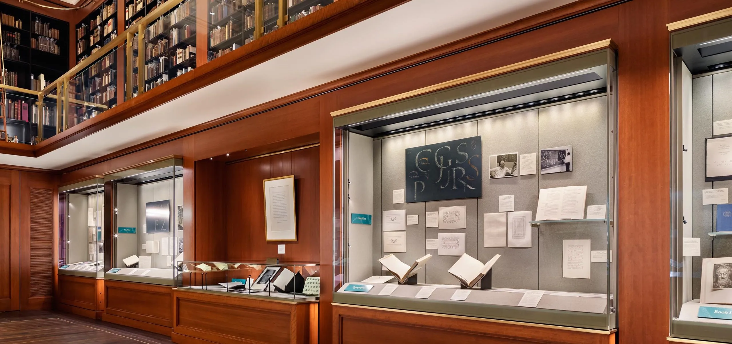 Display cases at the Grolier Club