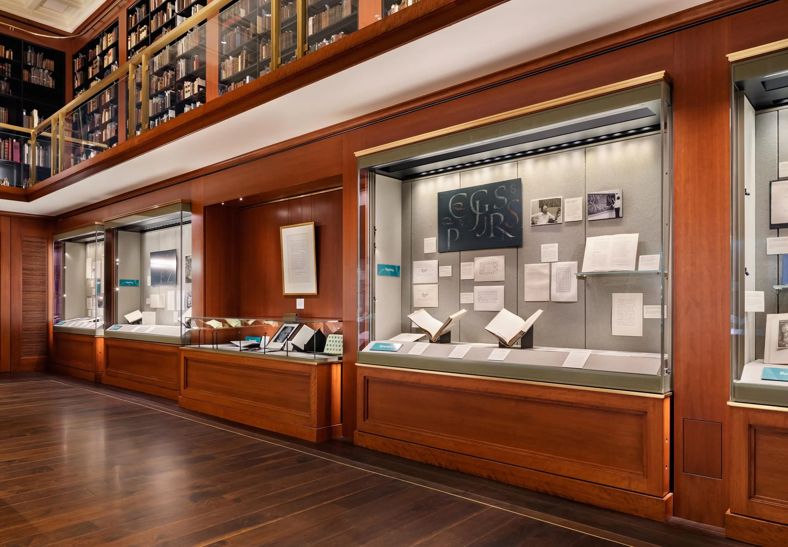 Display cases at the Grolier Club