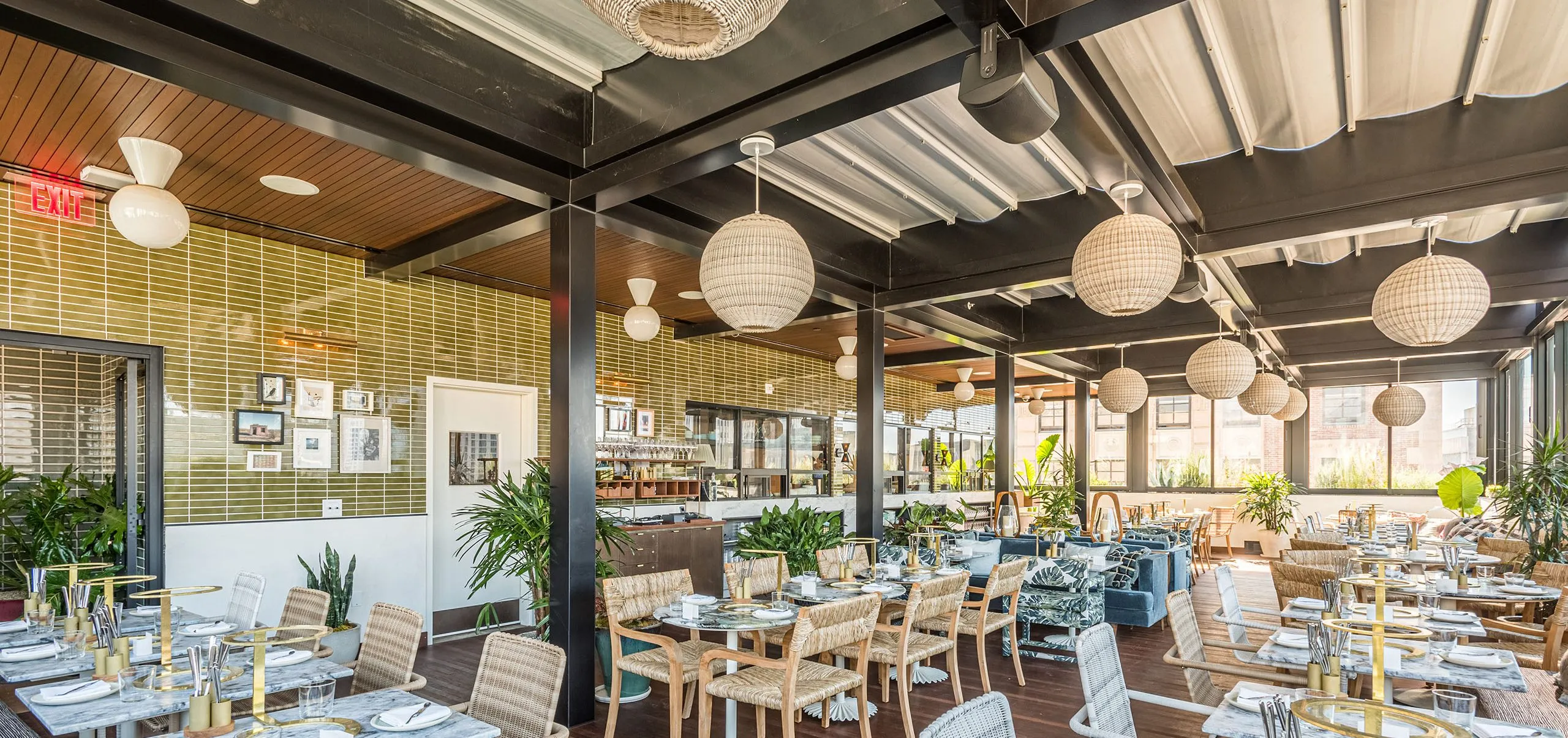 Interior view of patio dining room at The Hoxton