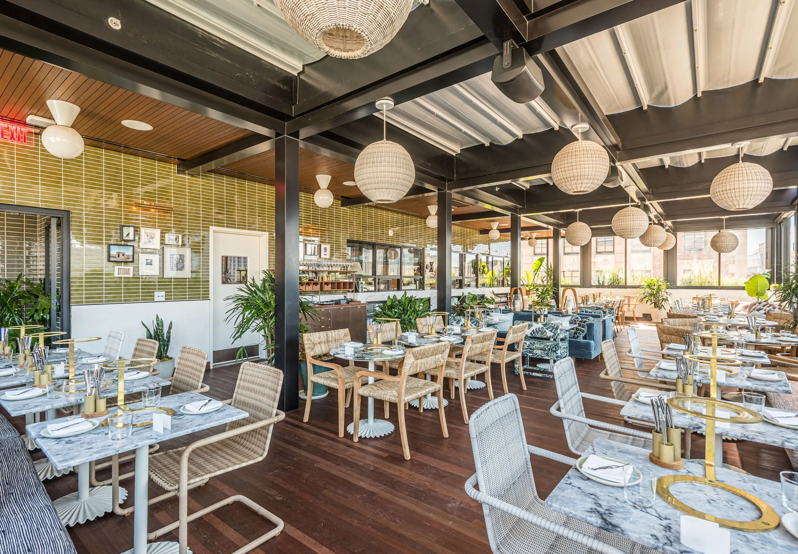 Interior view of patio dining room at The Hoxton