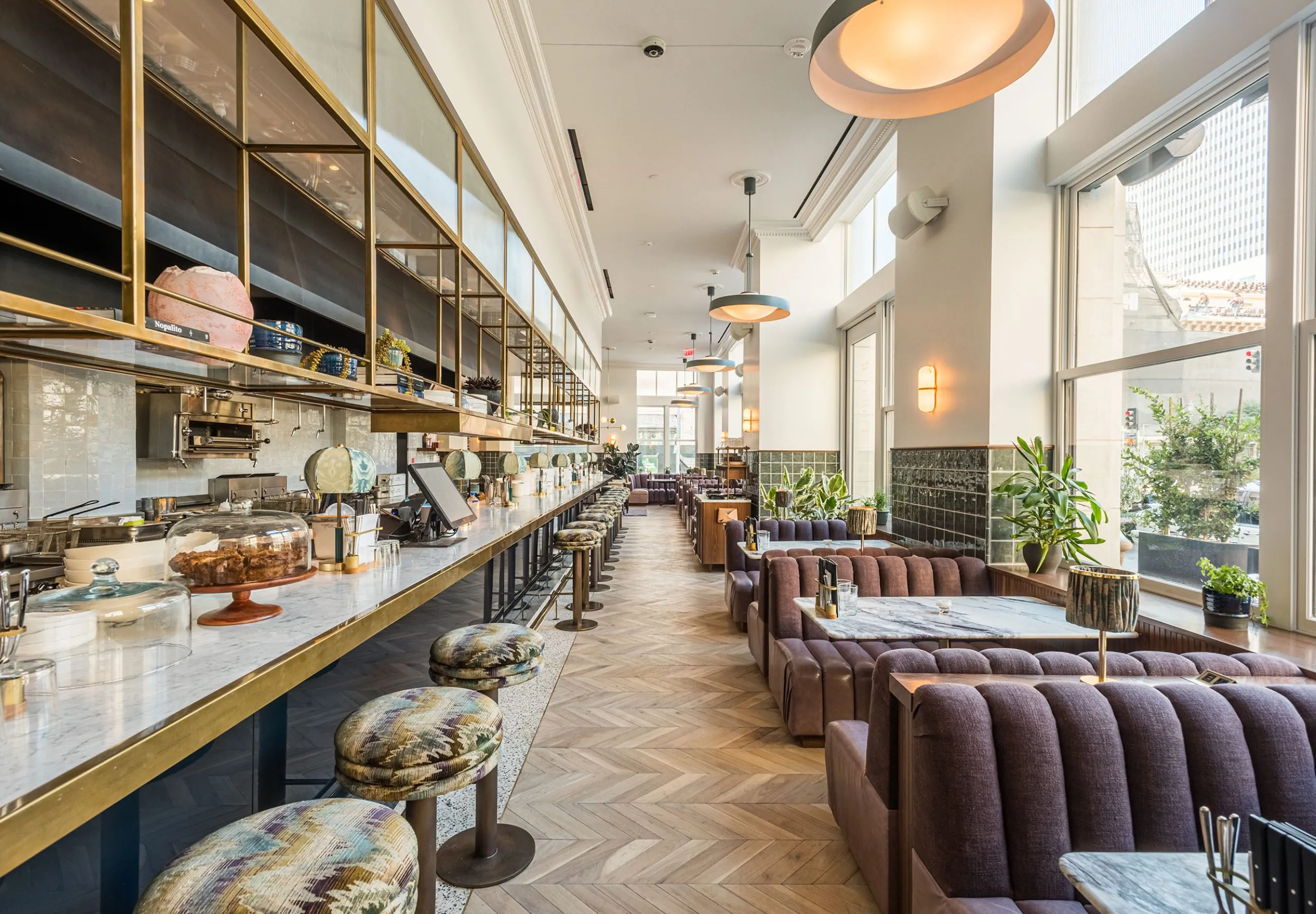 Interior view of the bar and dining room at The Hoxton