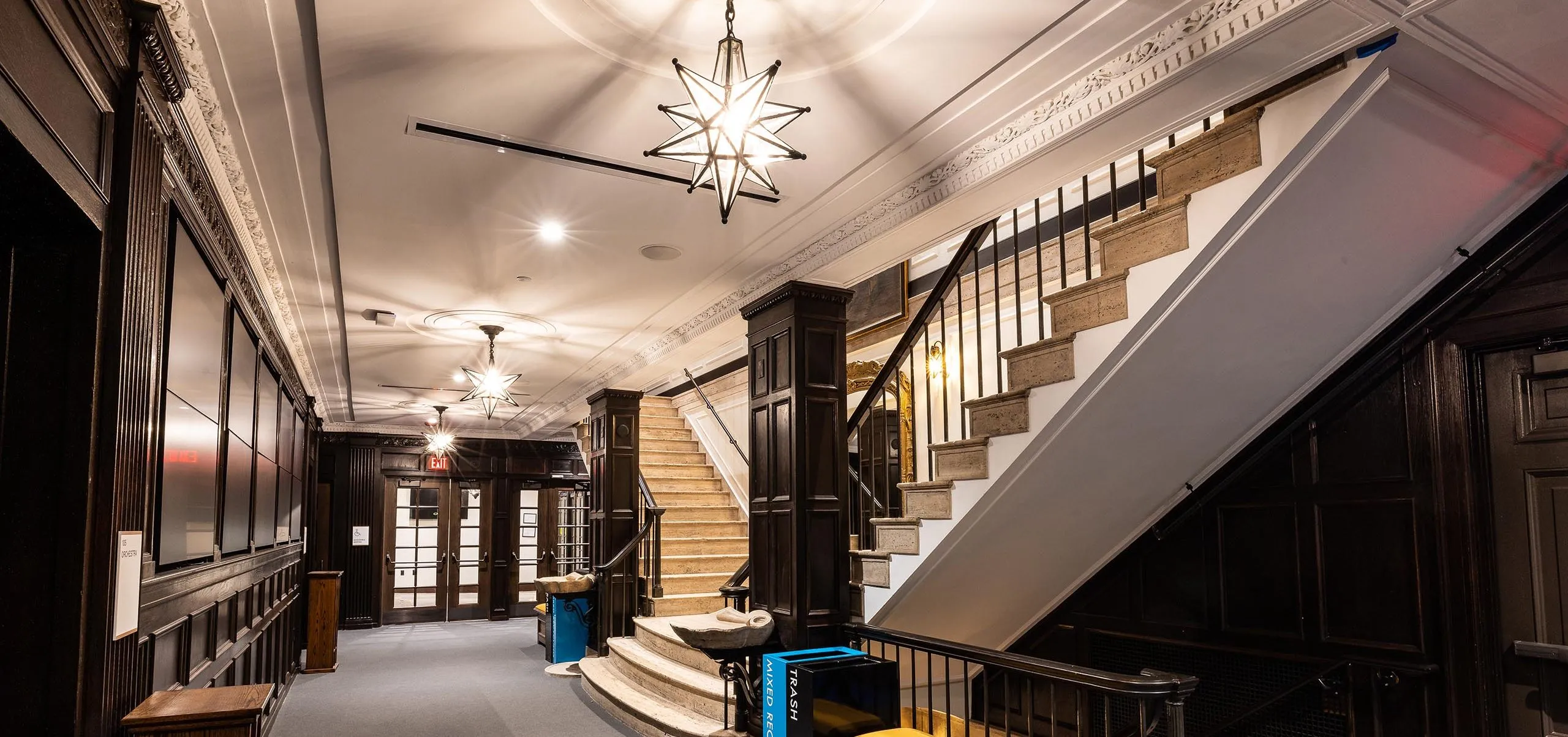 Lobby and stairwell at the Huntington Theatre