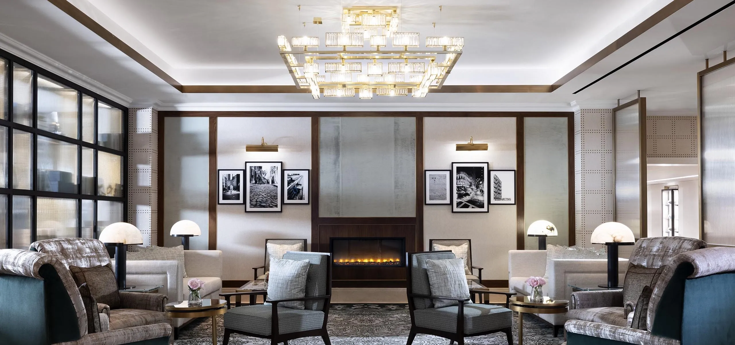 Interior view of the lobby at The Langham Boston