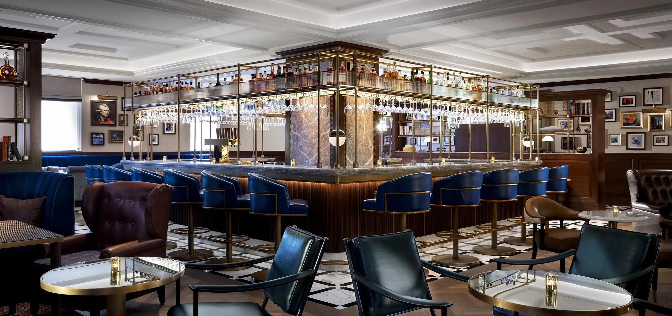 Interior view of the bar at The Langham Boston