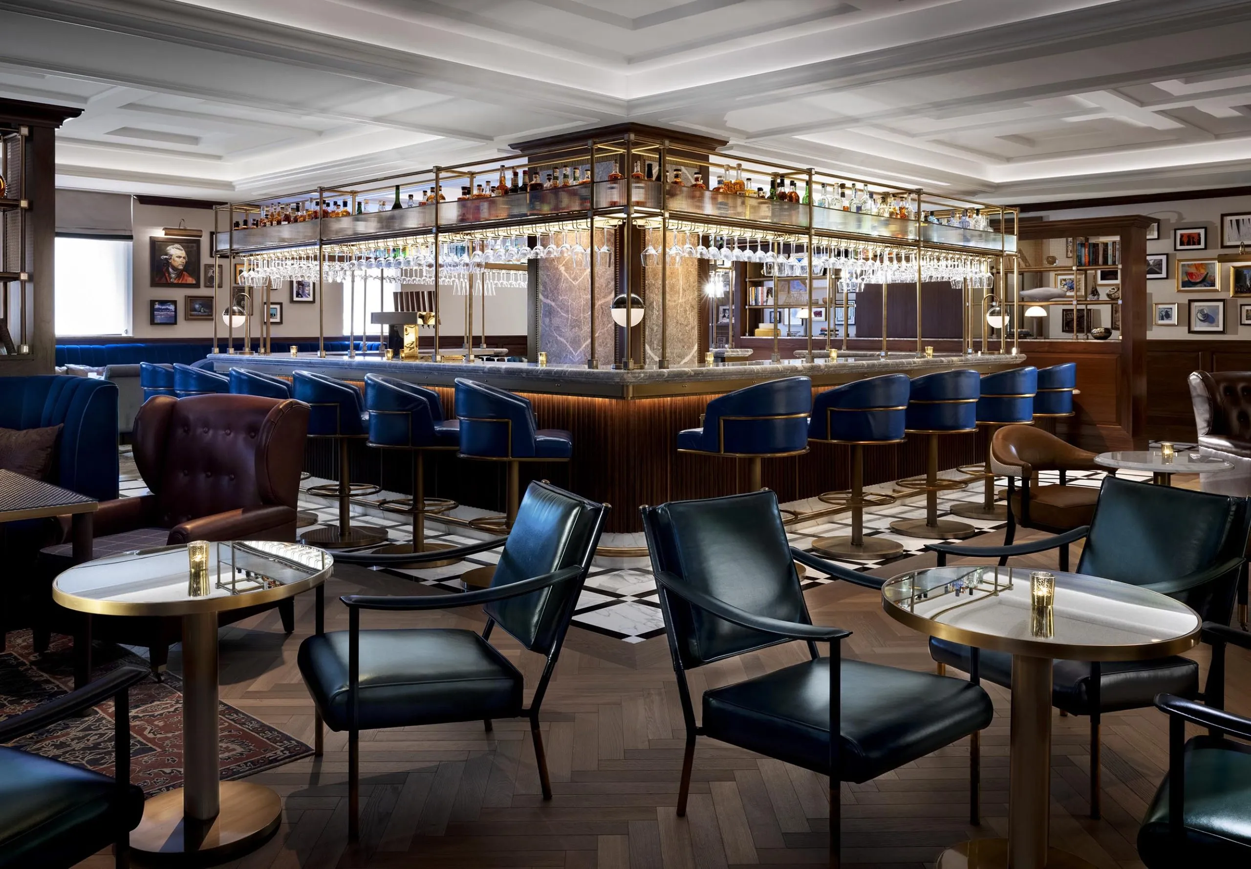 Interior view of the bar at The Langham Boston