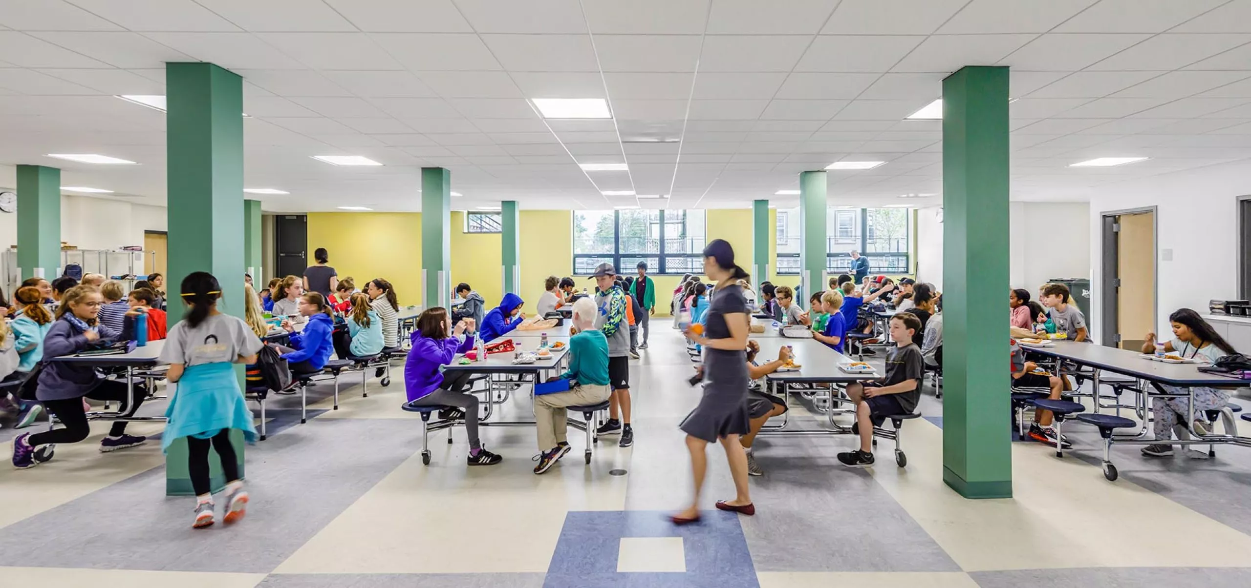 Students in cafeteria at Gibbs School