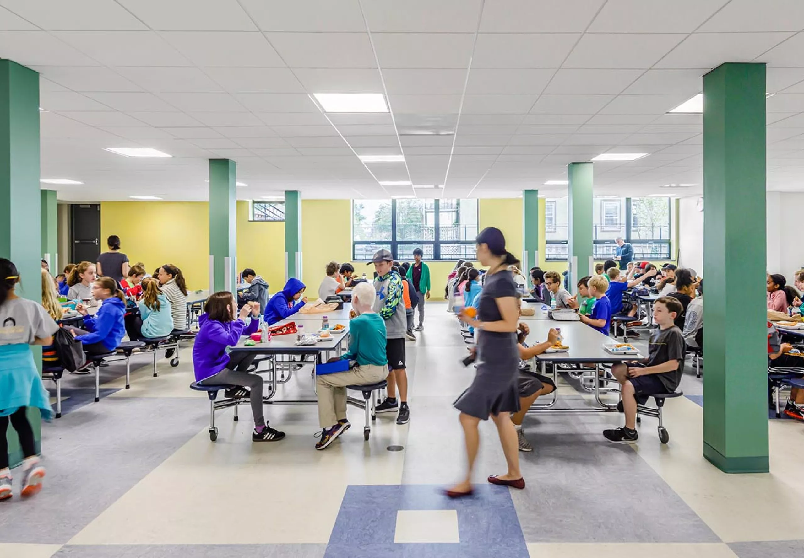 Students in cafeteria at Gibbs School