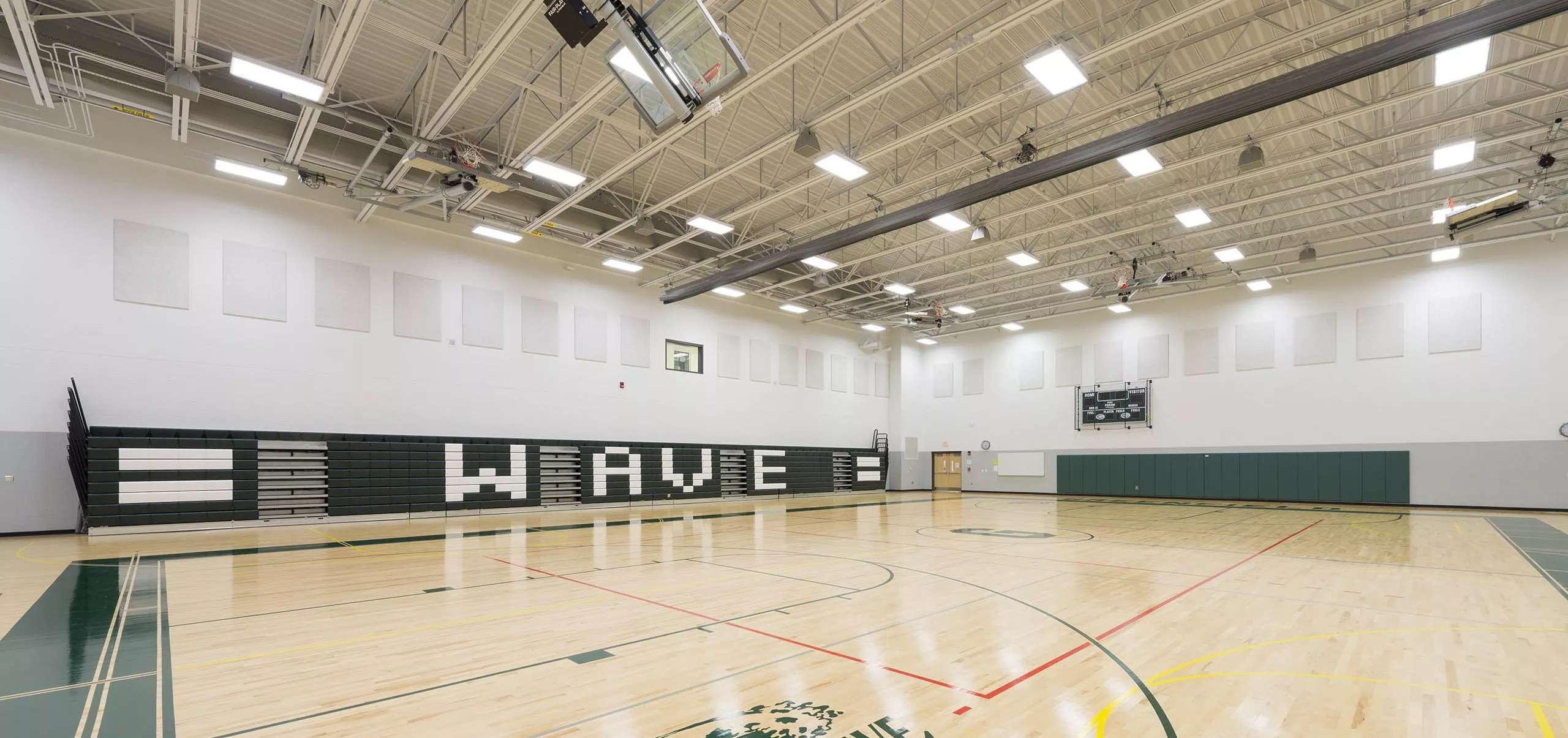 interior view of Greenfield High School basketball gym