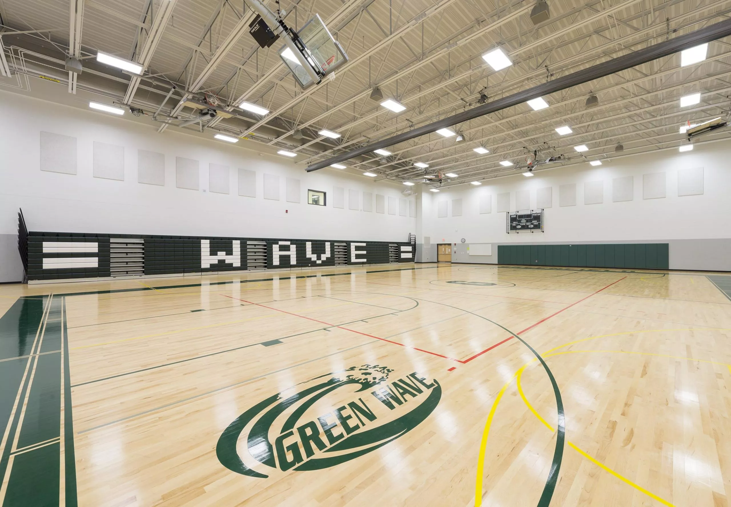 interior view of Greenfield High School basketball gym