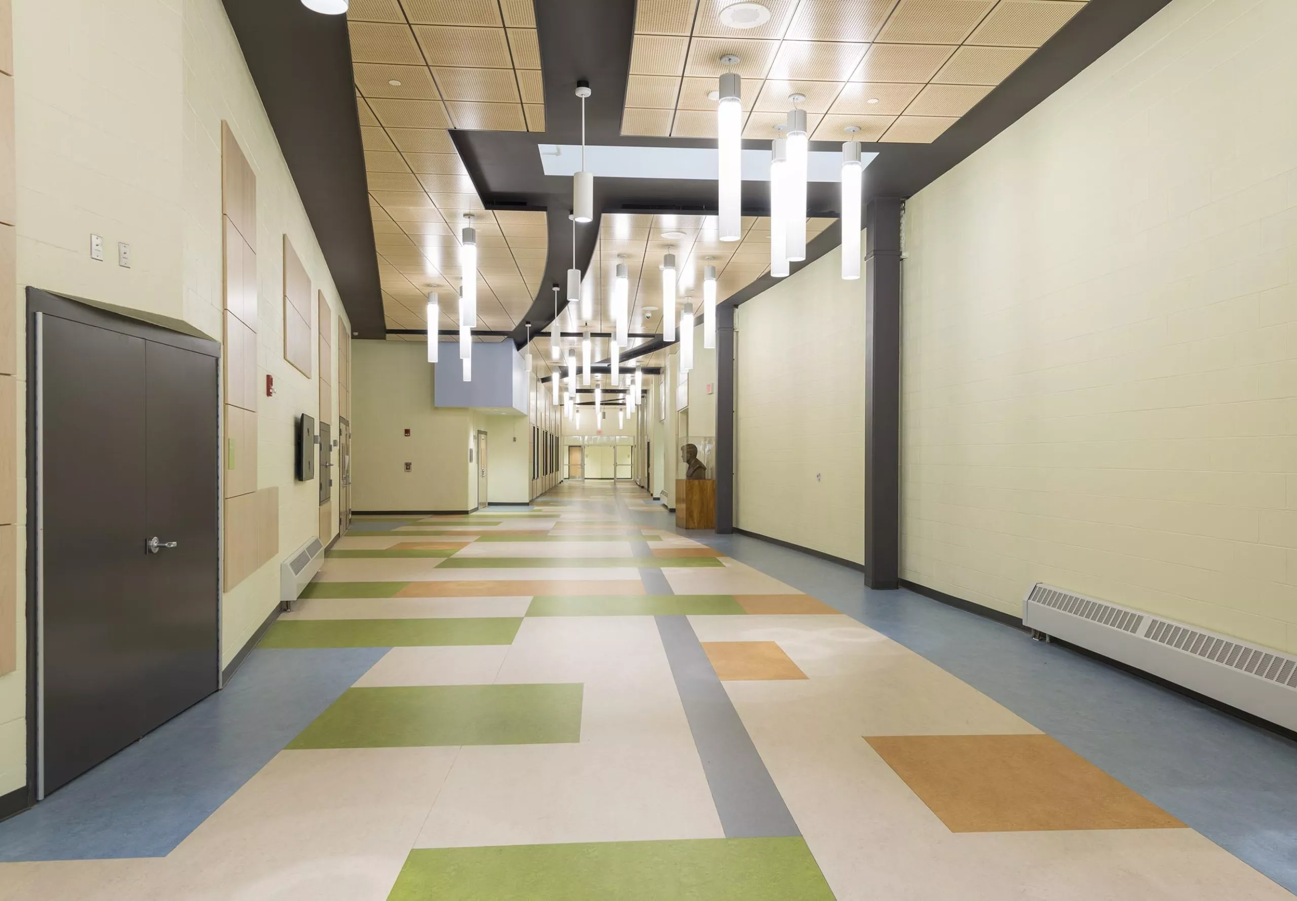 interior view of Greenfield High School hallway