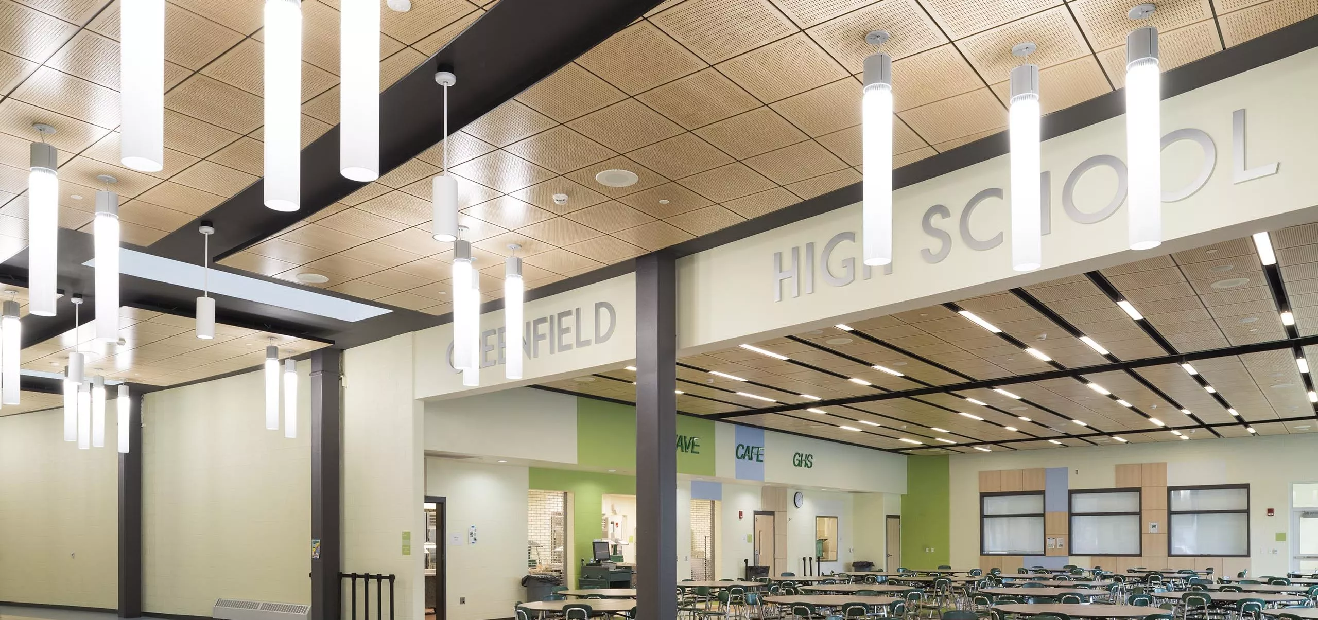 interior view of Greenfield High School cafeteria