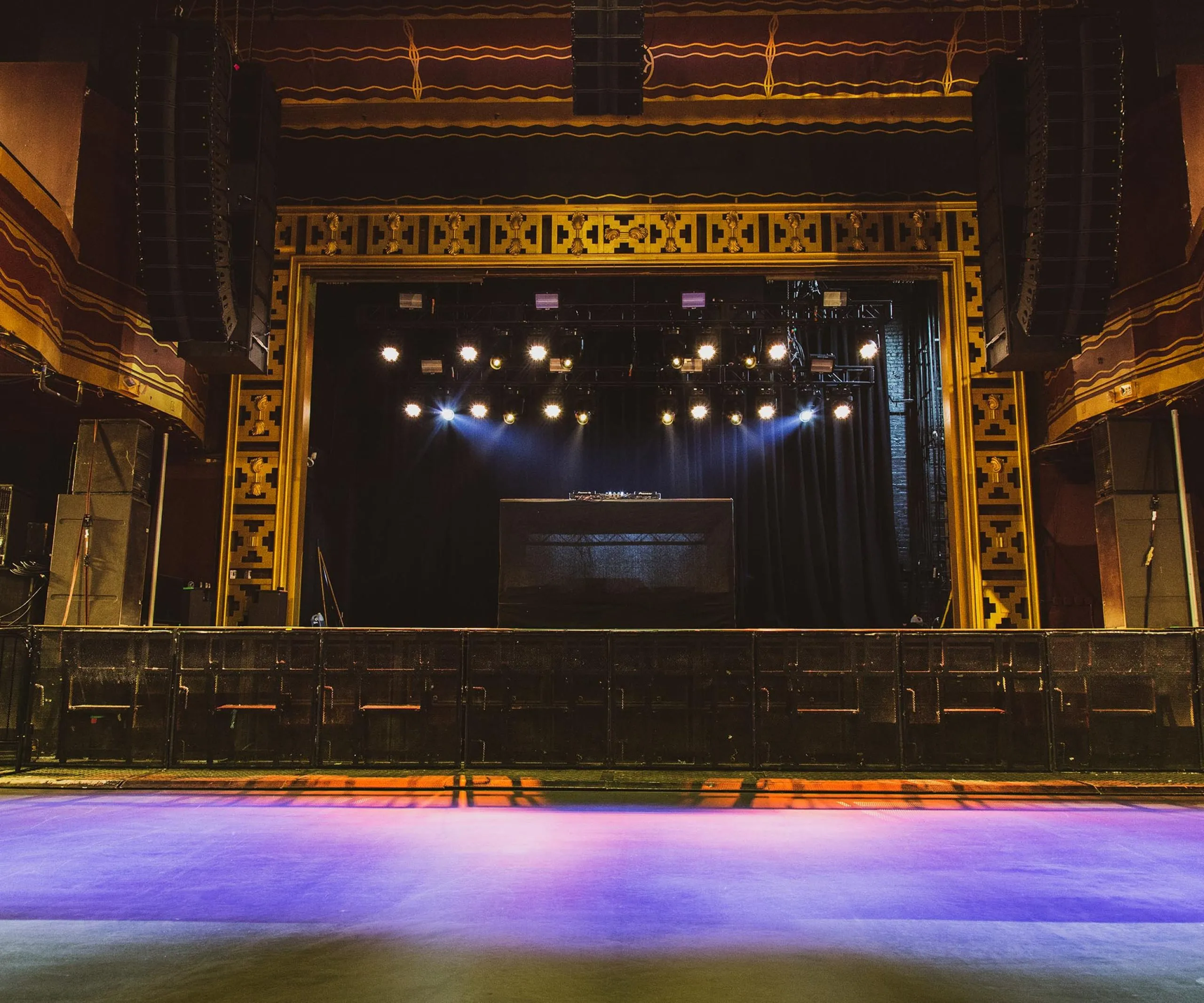 View of stage from the audience at Webster Hall