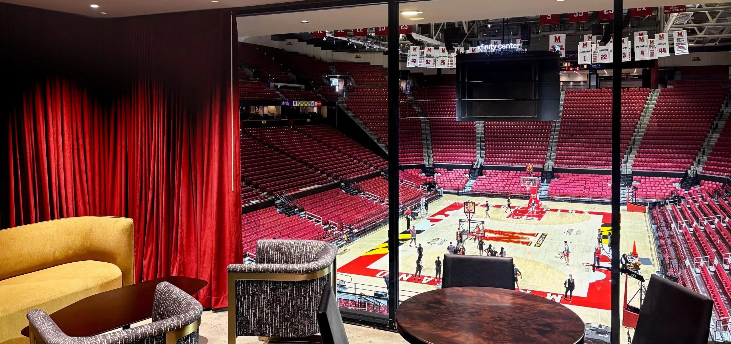 University of Maryland – Maryland Club at XFINITY Center box overlooking basketball court