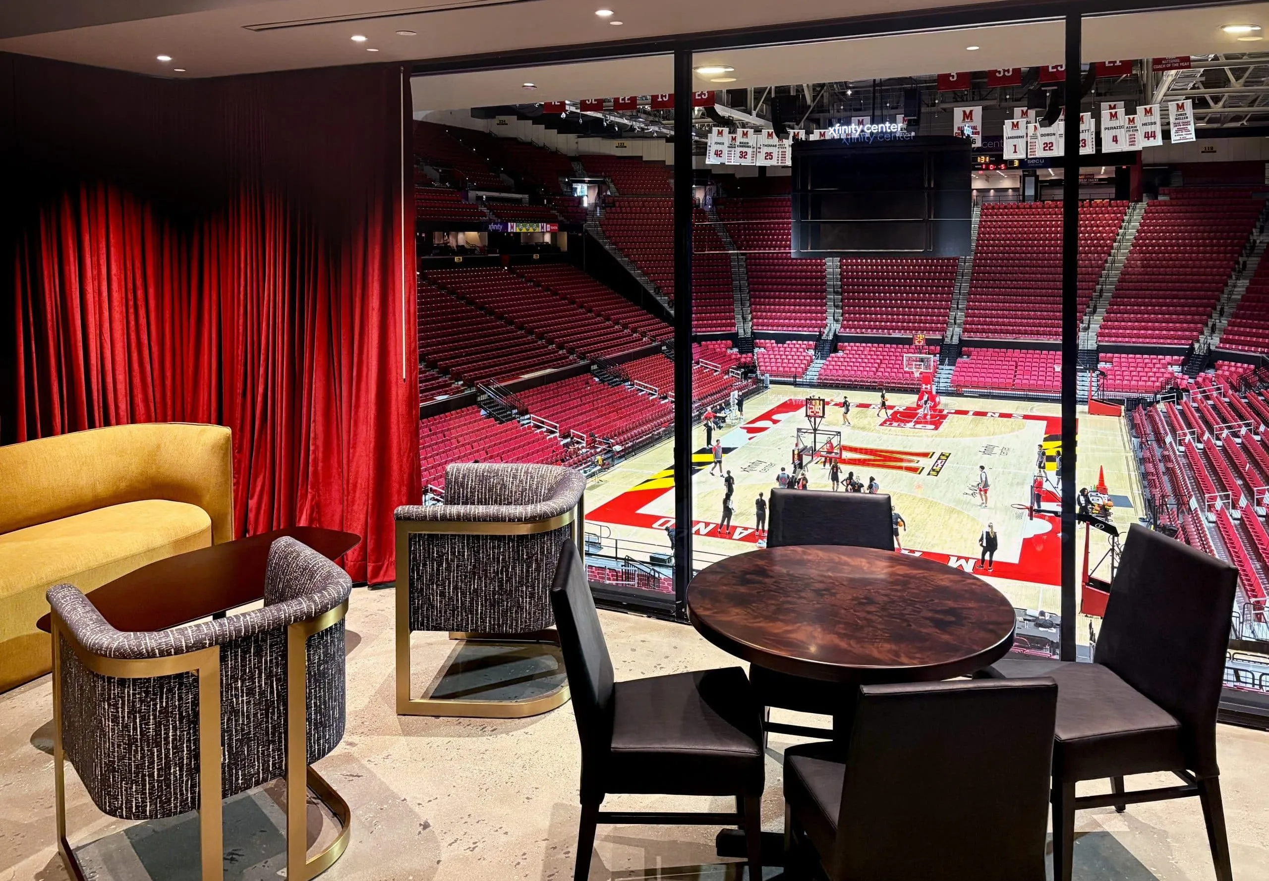 University of Maryland – Maryland Club at XFINITY Center box overlooking basketball court