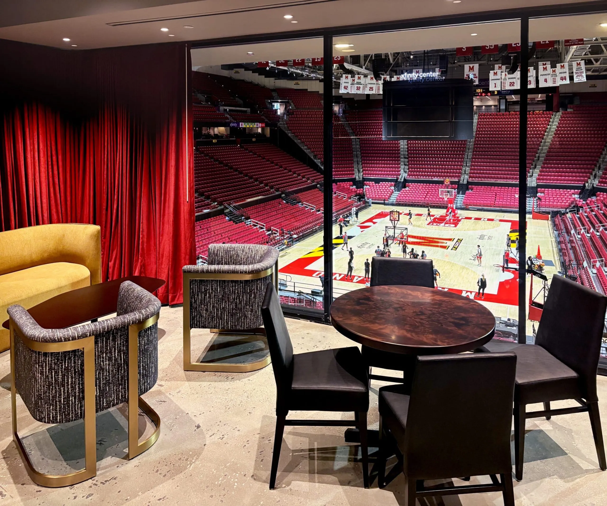 University of Maryland – Maryland Club at XFINITY Center box overlooking basketball court